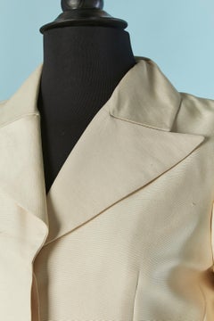 Weißer einreihiger Mantel aus Rohseide MISS DIOR