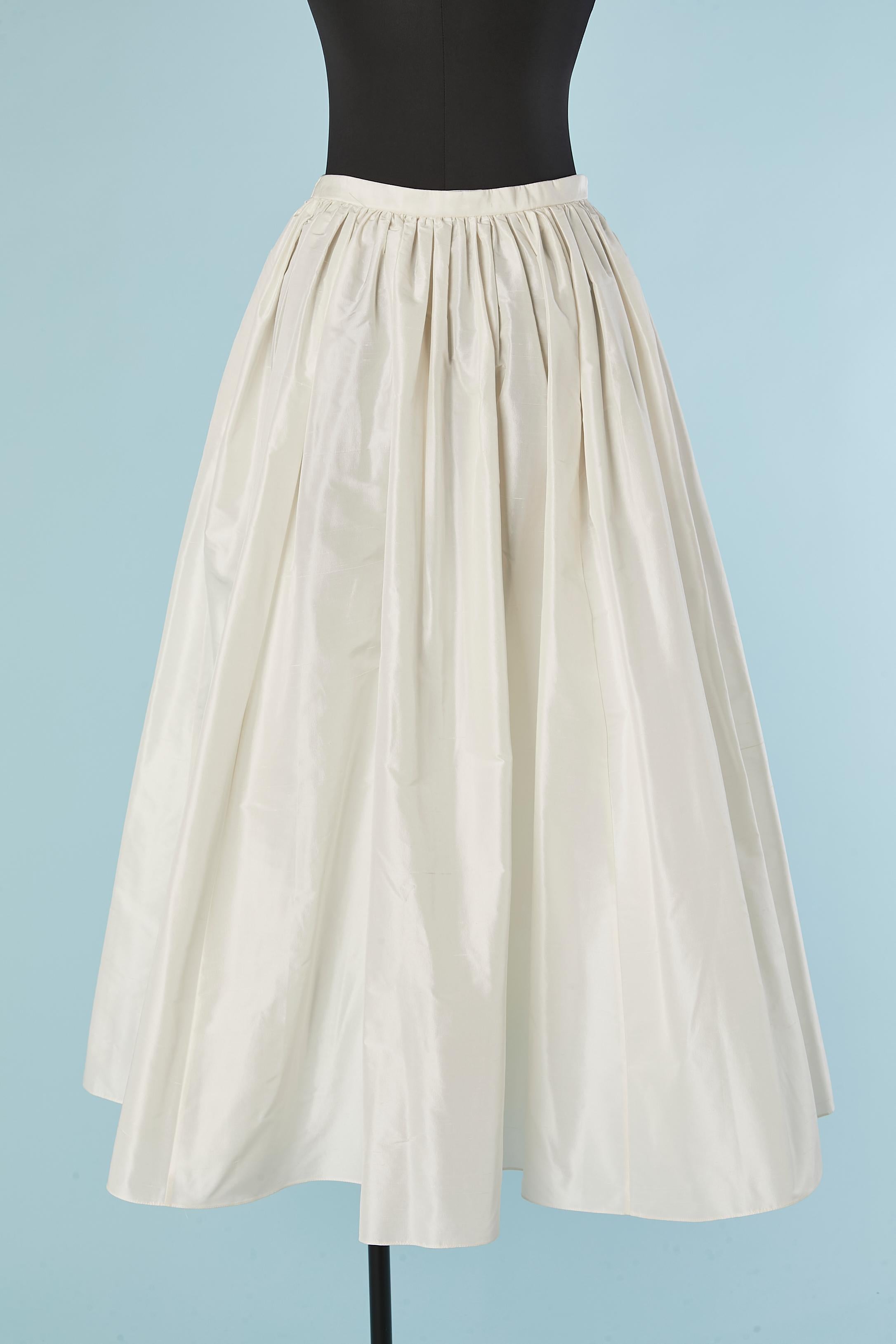 Gonna in seta grezza bianco sporco con arricciatura in vita CHRISTIAN DIOR In condizioni Nuovo in vendita a Saint-Ouen-Sur-Seine, FR