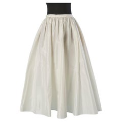 Off-white raw silk skirt with gather around the waist CHRISTIAN DIOR