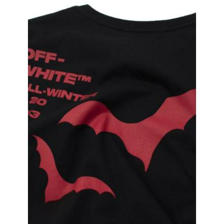 Off White Red Bat Wings Graphic Tee For Sale 3