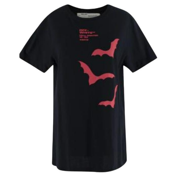 Off White Red Bat Wings Graphic Tee For Sale