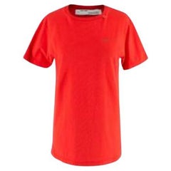 Off White Red Cotton Logo T-shirt