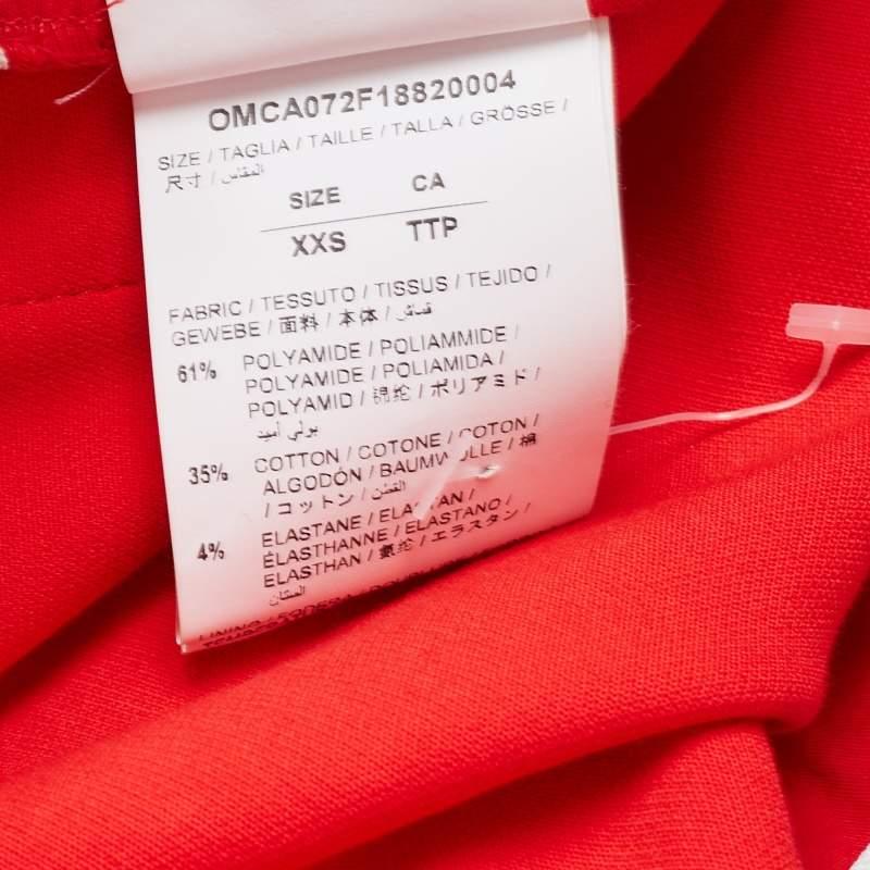 Off-White Red Jersey Logo Tape Track Pants XXS In Excellent Condition For Sale In Dubai, Al Qouz 2