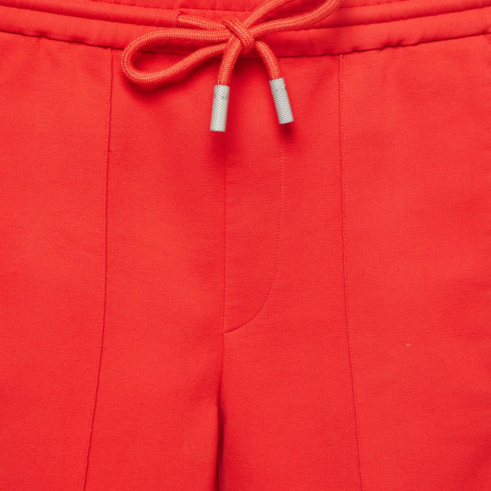 Women's Off-White Red Jersey Logo Tape Track Pants XXS For Sale
