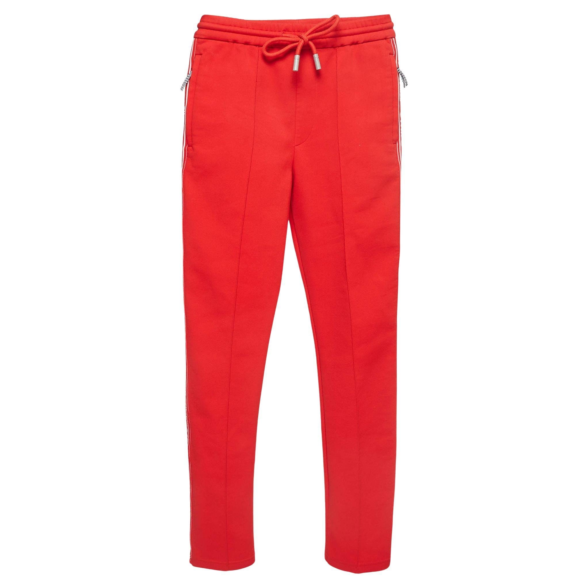 Off-White Red Jersey Logo Tape Track Pants XXS For Sale