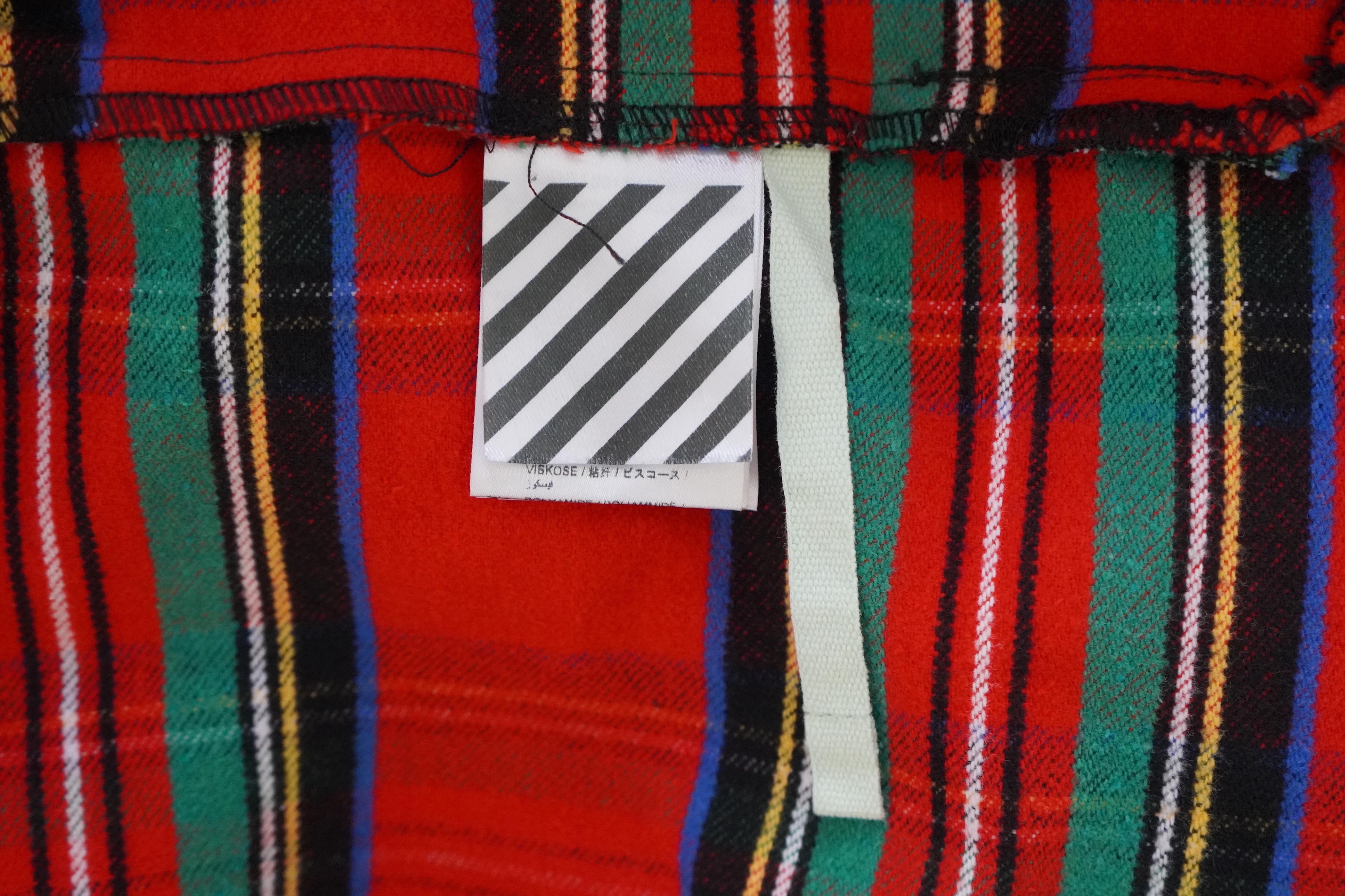 Off-White Red Plaid Flannel (SS13) For Sale 6