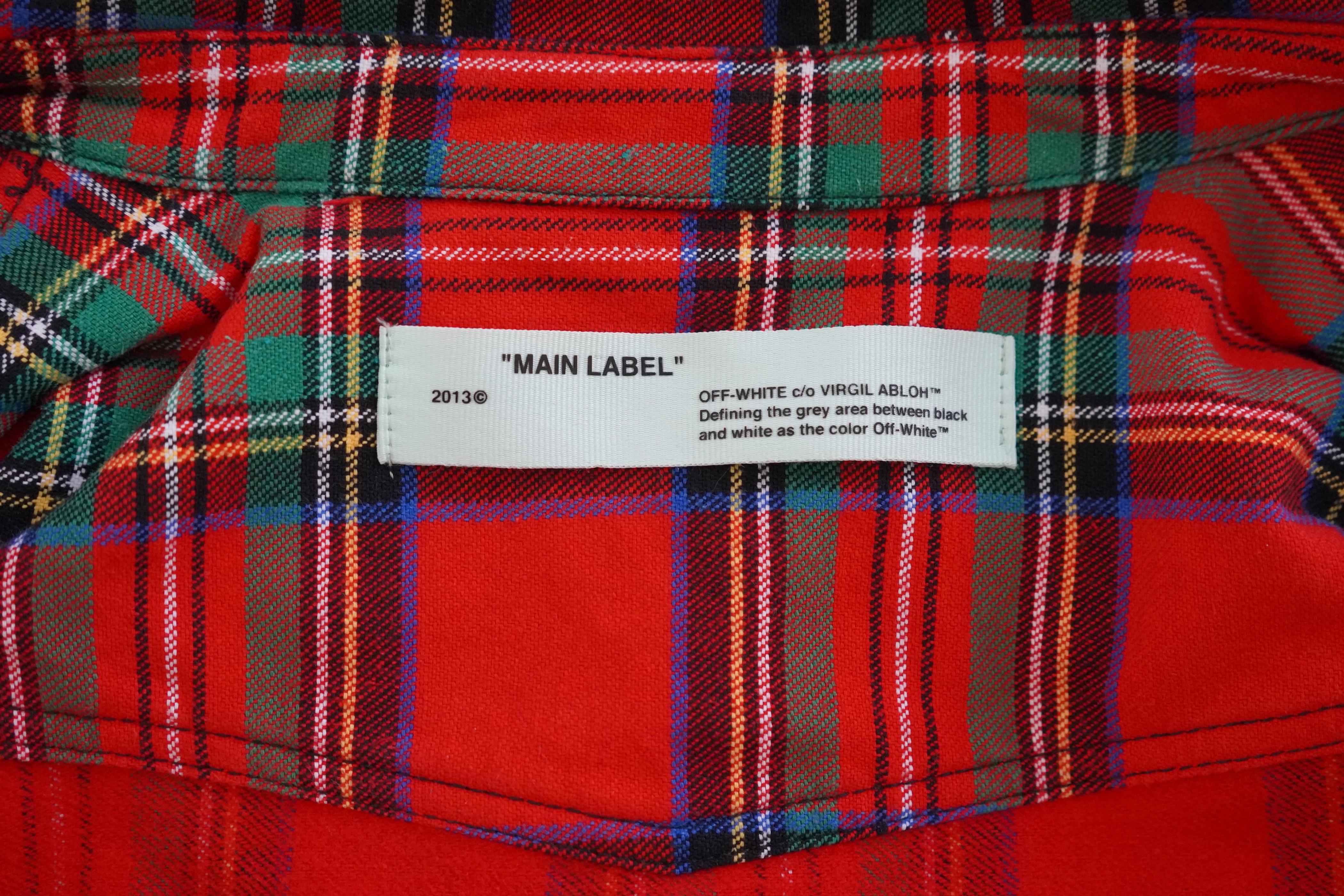 Off-White Red Plaid Flannel (SS13) For Sale 7