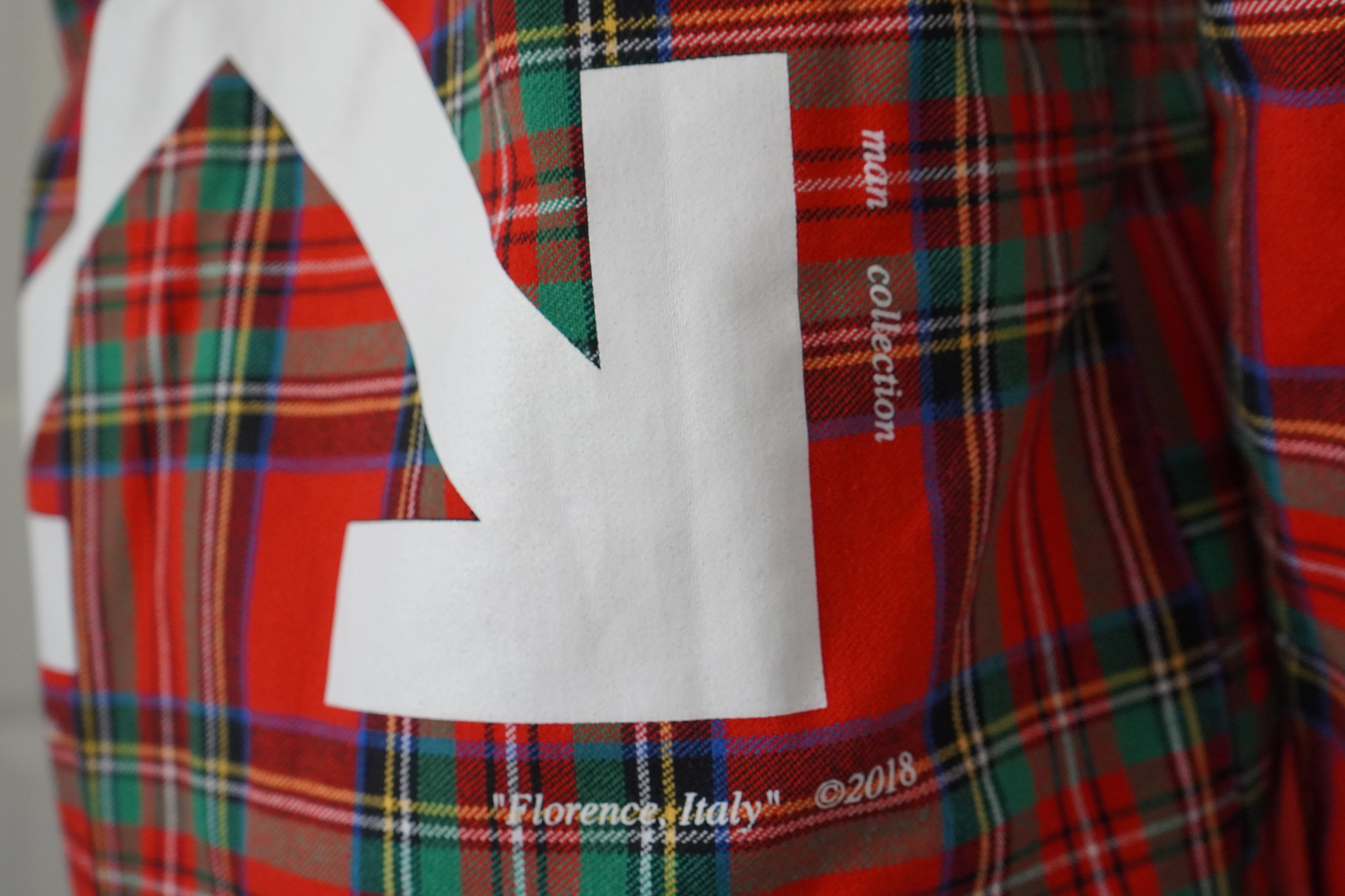 Off-White Red Plaid Flannel (SS13) For Sale 2