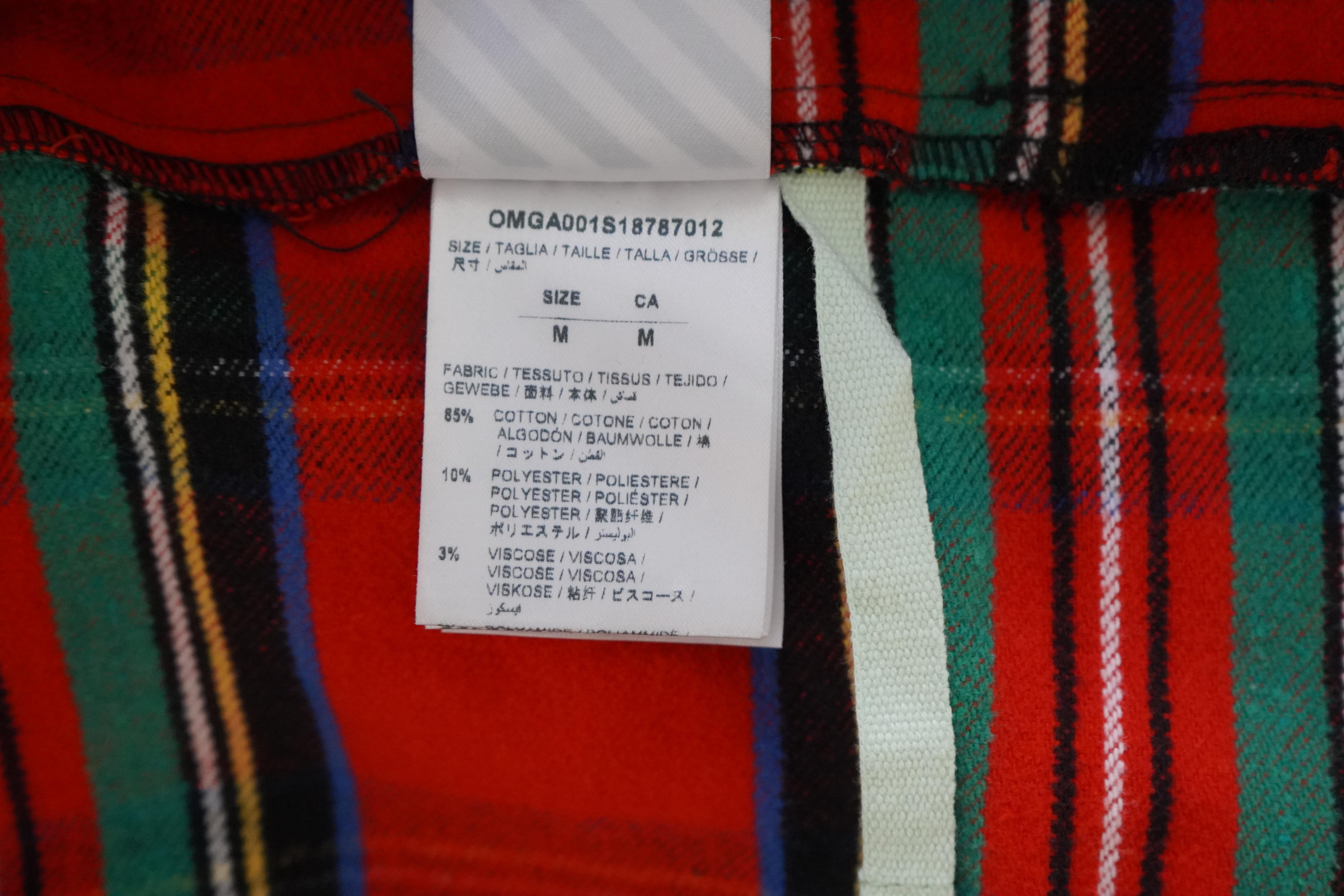 Off-White Red Plaid Flannel (SS13) For Sale 5