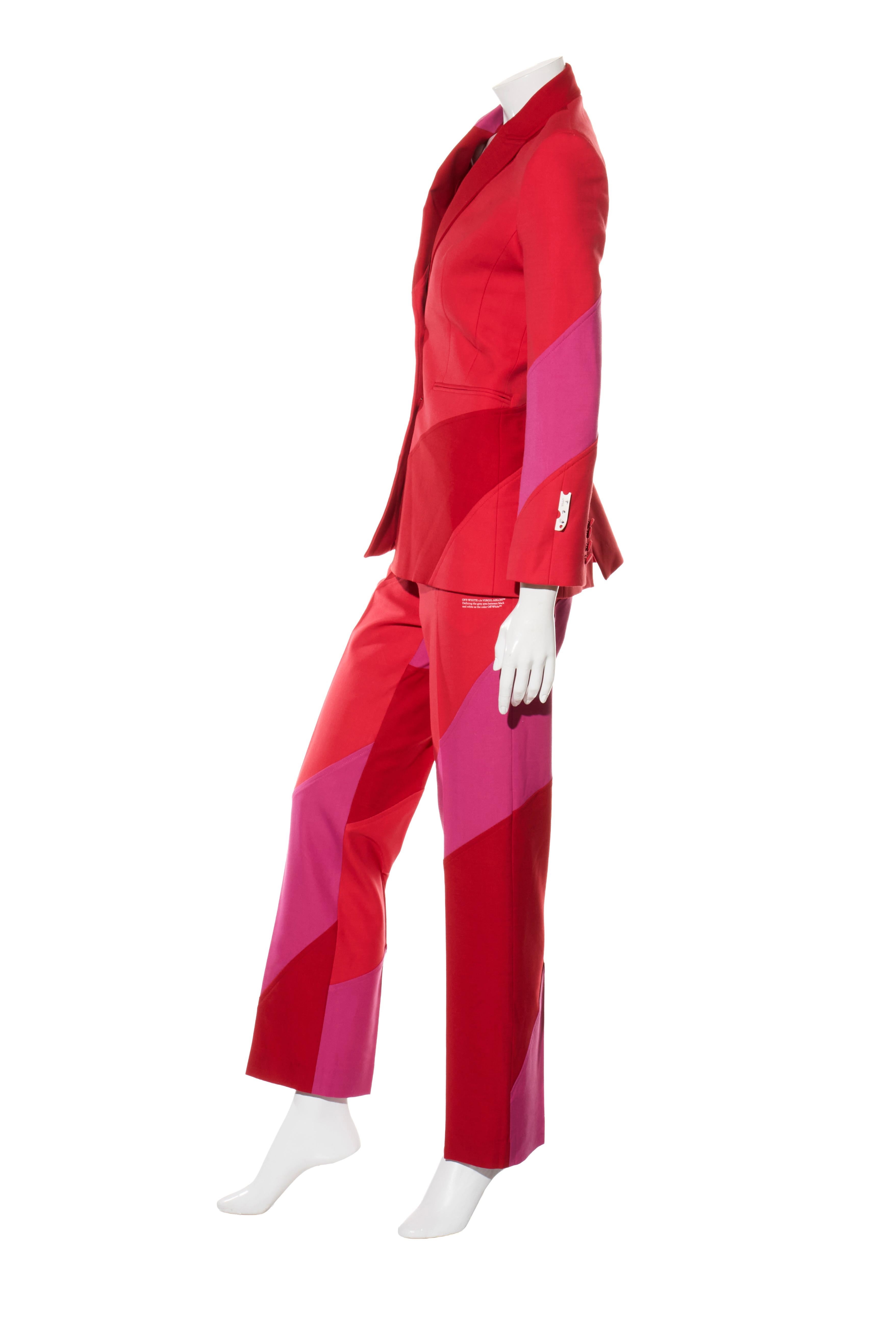 Rouge Combinaison pantalon en spirale rouge et rose Off-White Resort 2021 Taille IT 38 en vente
