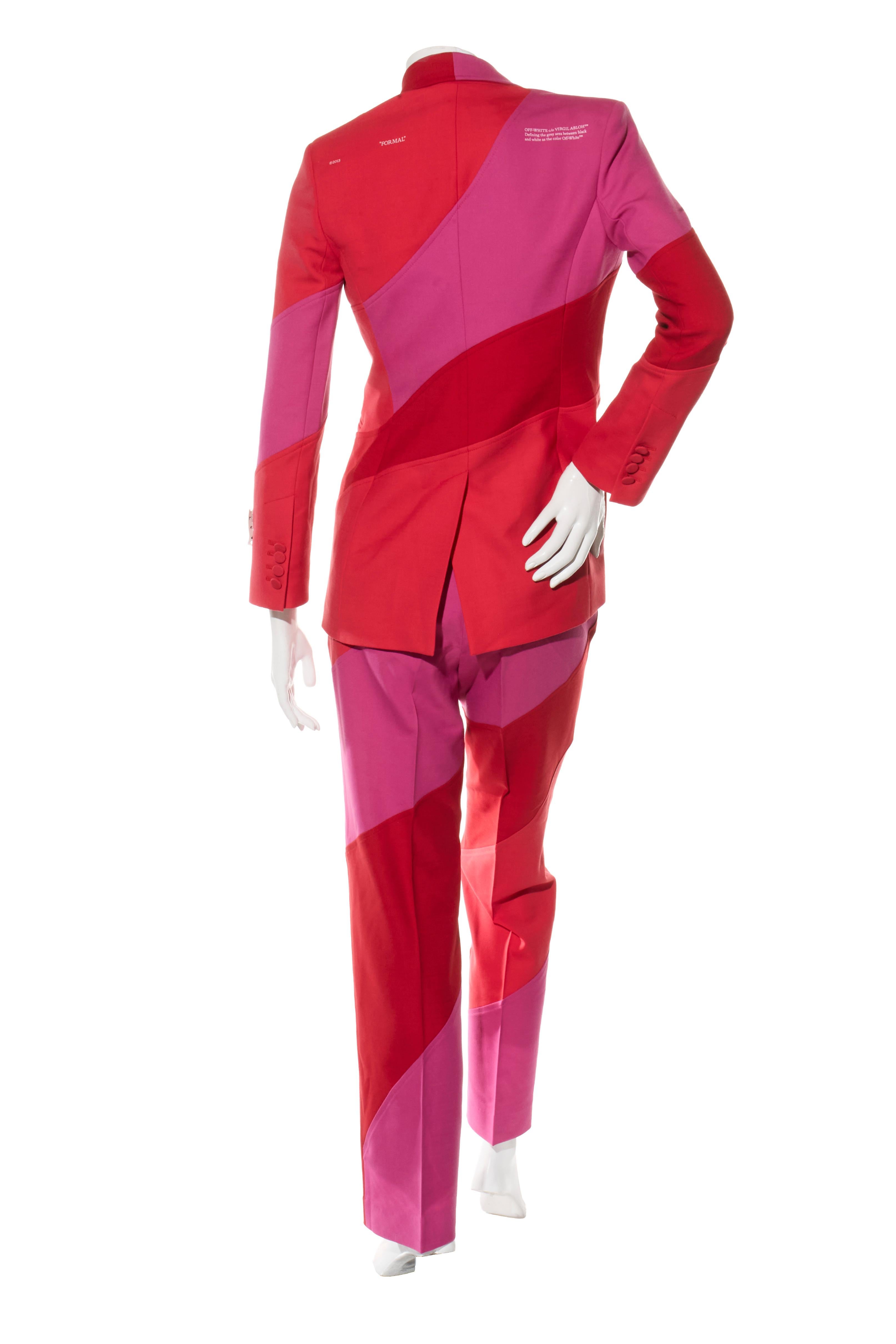 Combinaison pantalon en spirale rouge et rose Off-White Resort 2021 Taille IT 38 Bon état - En vente à Woodland Hills, CA