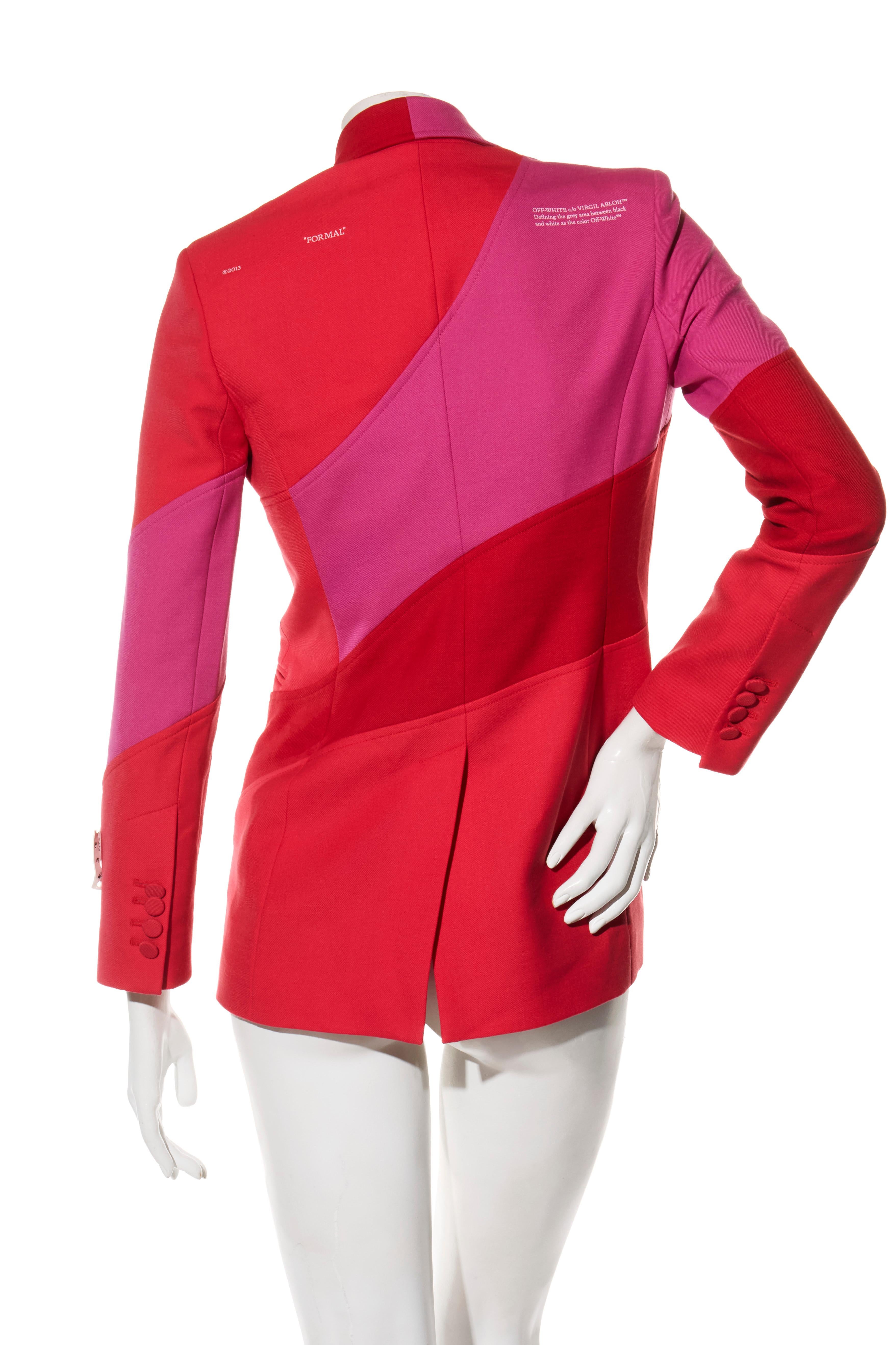 Combinaison pantalon en spirale rouge et rose Off-White Resort 2021 Taille IT 38 en vente 1