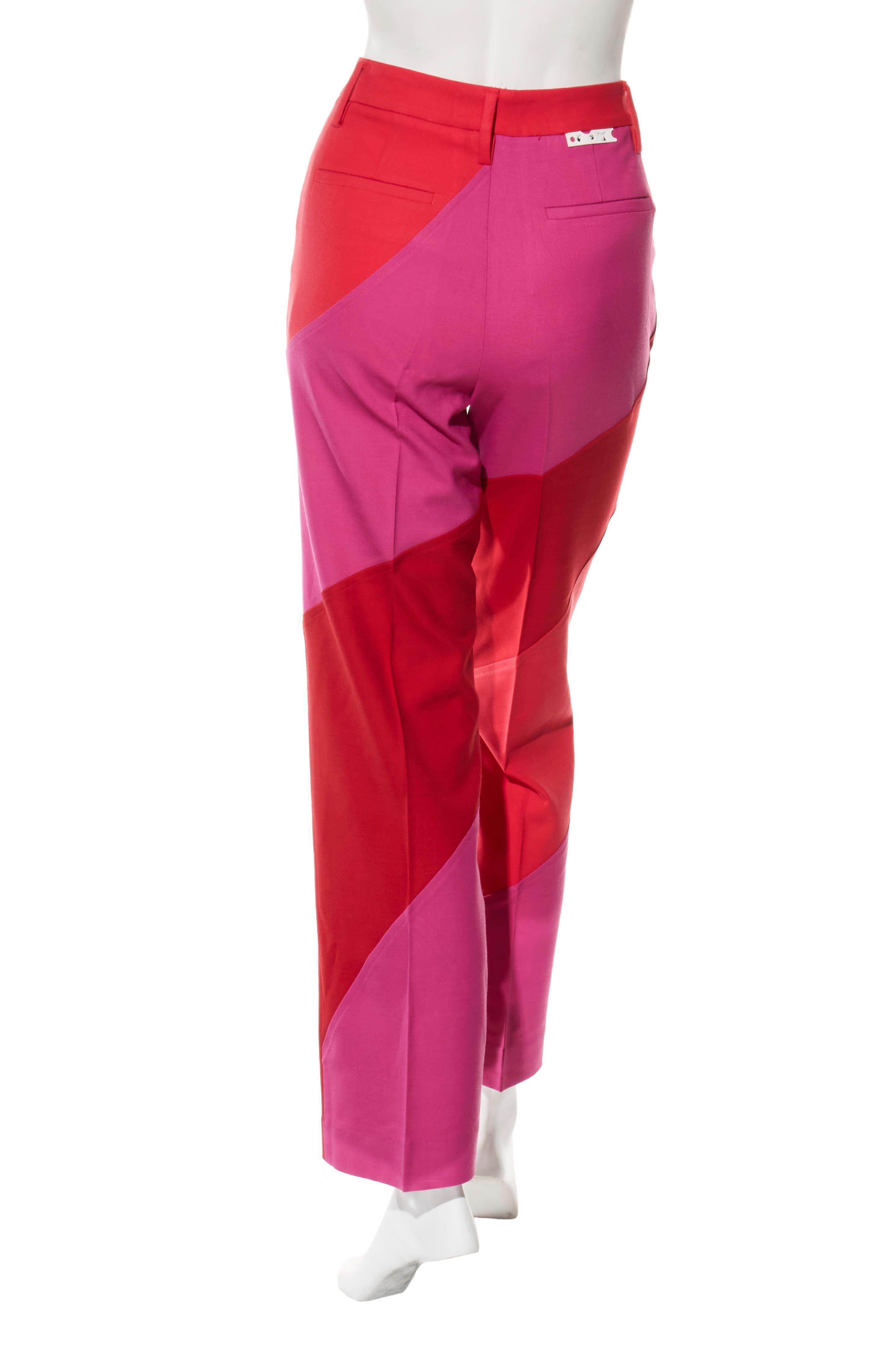 Combinaison pantalon en spirale rouge et rose Off-White Resort 2021 Taille IT 38 en vente 4