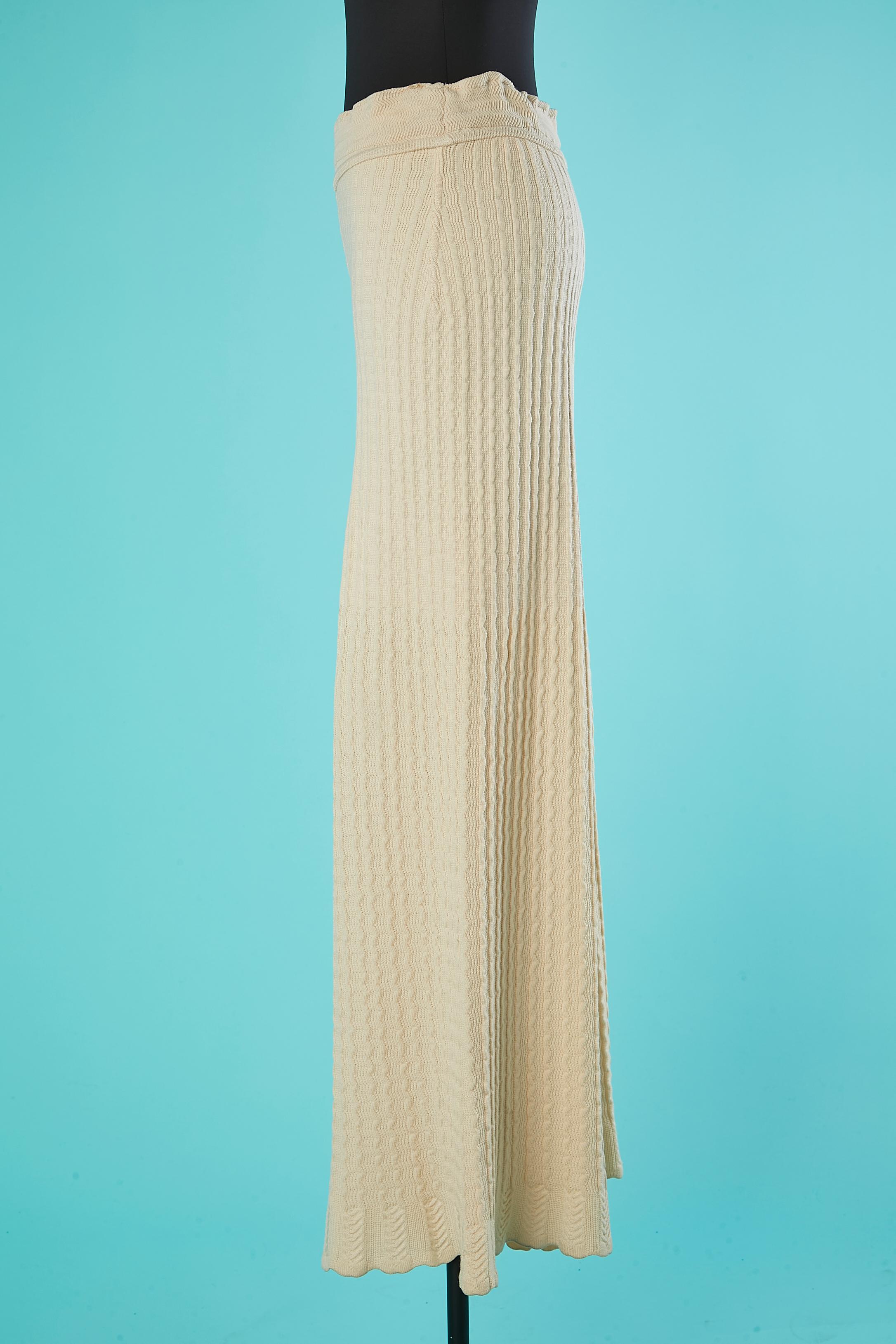 Off-white rib knitted pant Alaïa  In Excellent Condition For Sale In Saint-Ouen-Sur-Seine, FR