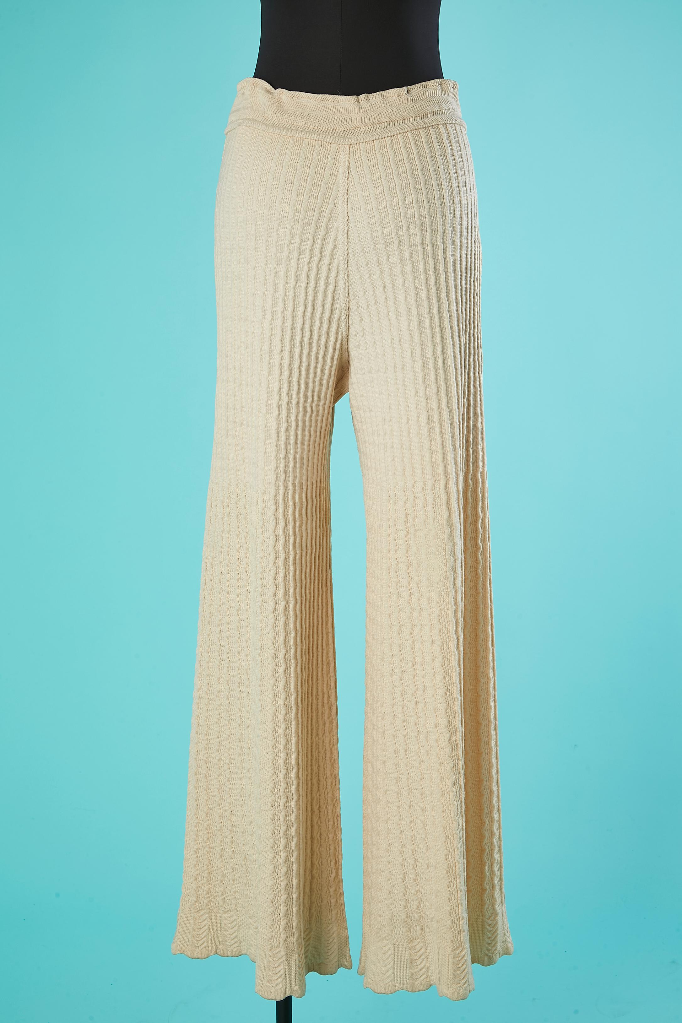 Women's Off-white rib knitted pant Alaïa  For Sale