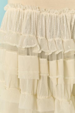 Off-white ruffled skirt JEAN-PAUL GAULTIER SOLEIL