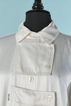 Off-white satin cotton & rayon oversize jumpsuit NAF-NAF Circa 1980's