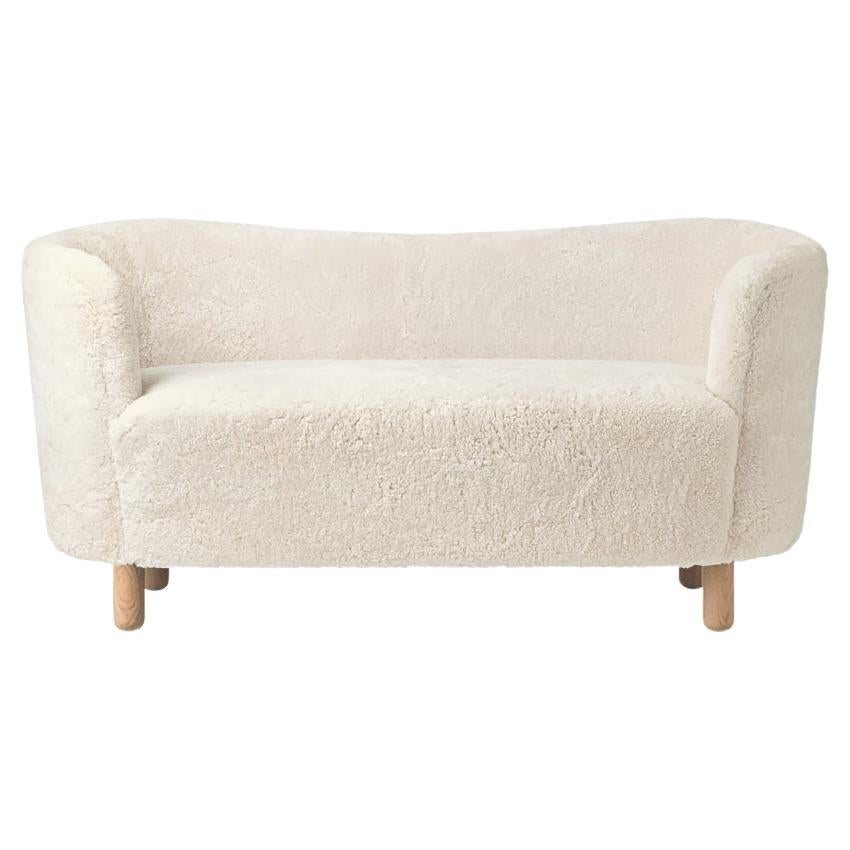 off White Sheepskin and Natural Oak Mingle Sofa by Lassen