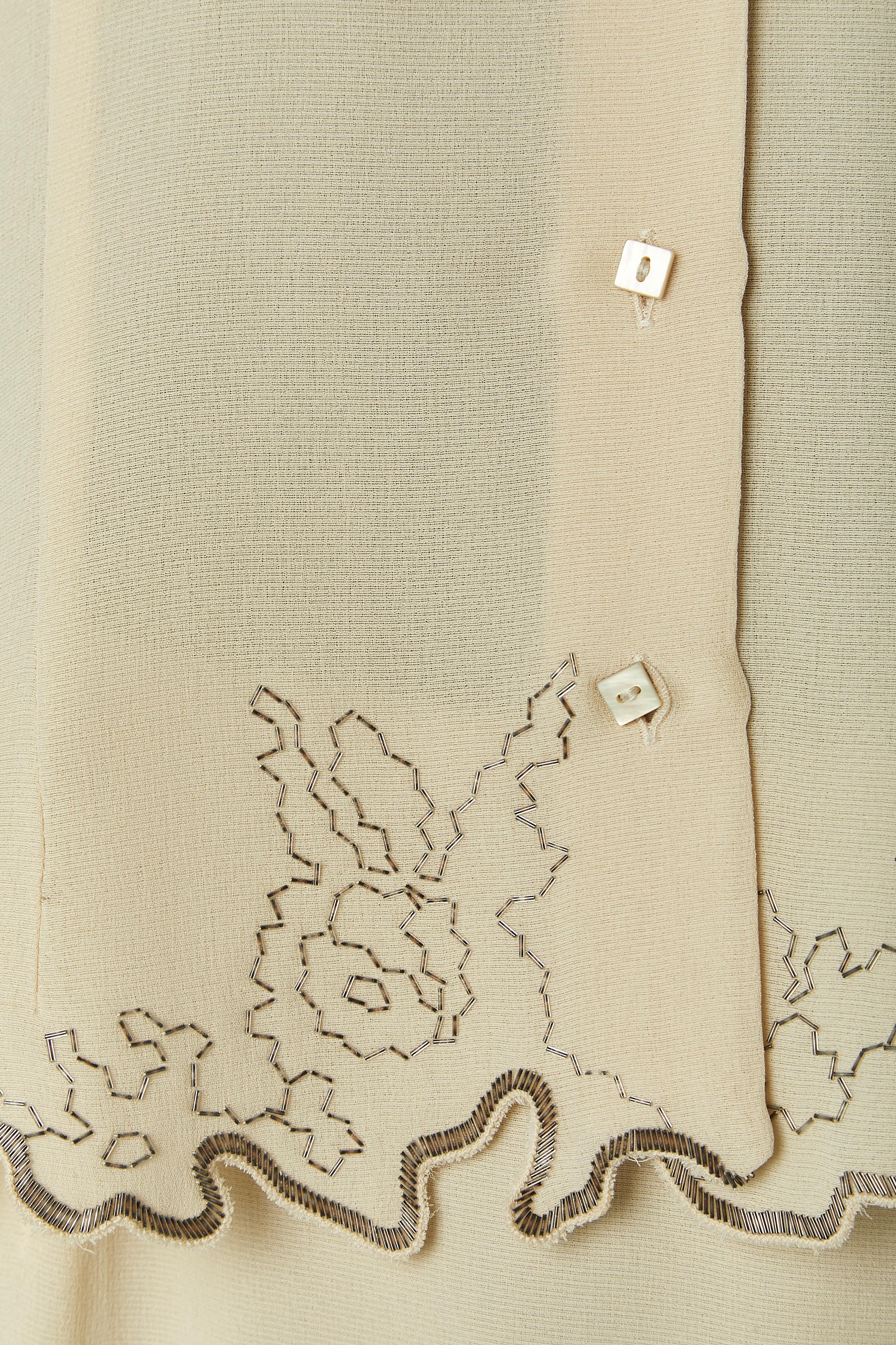 Beige Off-white shirt and skirt with beadwork VALENTINO Miss V