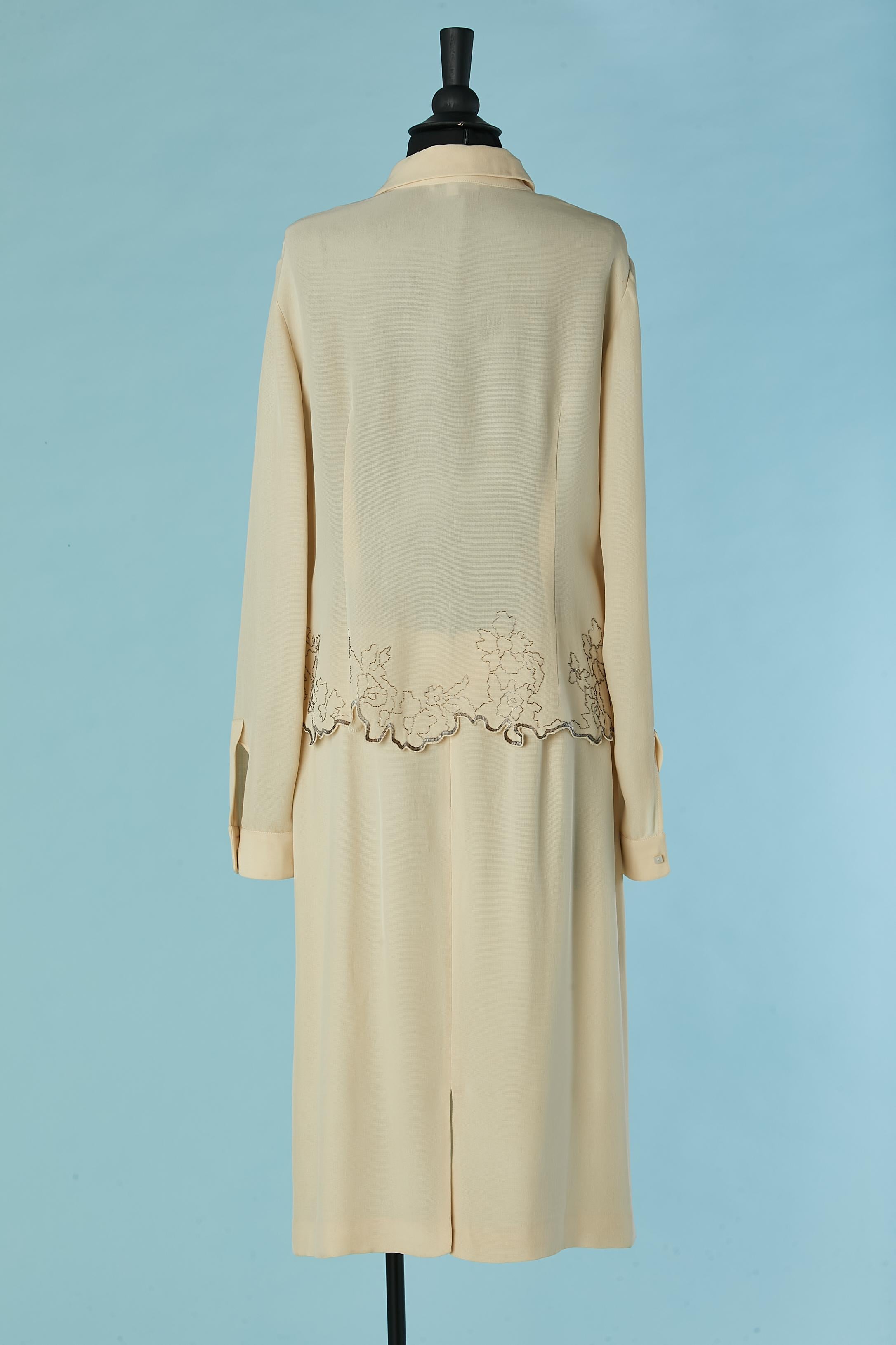 Off-white shirt and skirt with beadwork VALENTINO Miss V 1