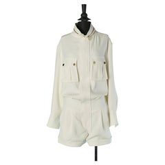 Tuta corta bianco sporco ALEXANDRE VAUTHIER COUTURE
