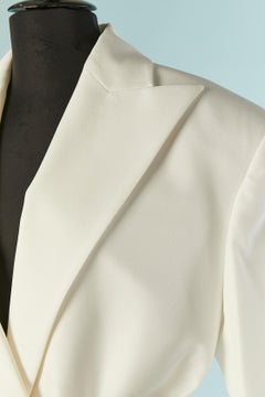 Veste oversize à manches courtes, couleur blanc cassé, avec ceinture en tissu ALEXANDRE VAUTHIER