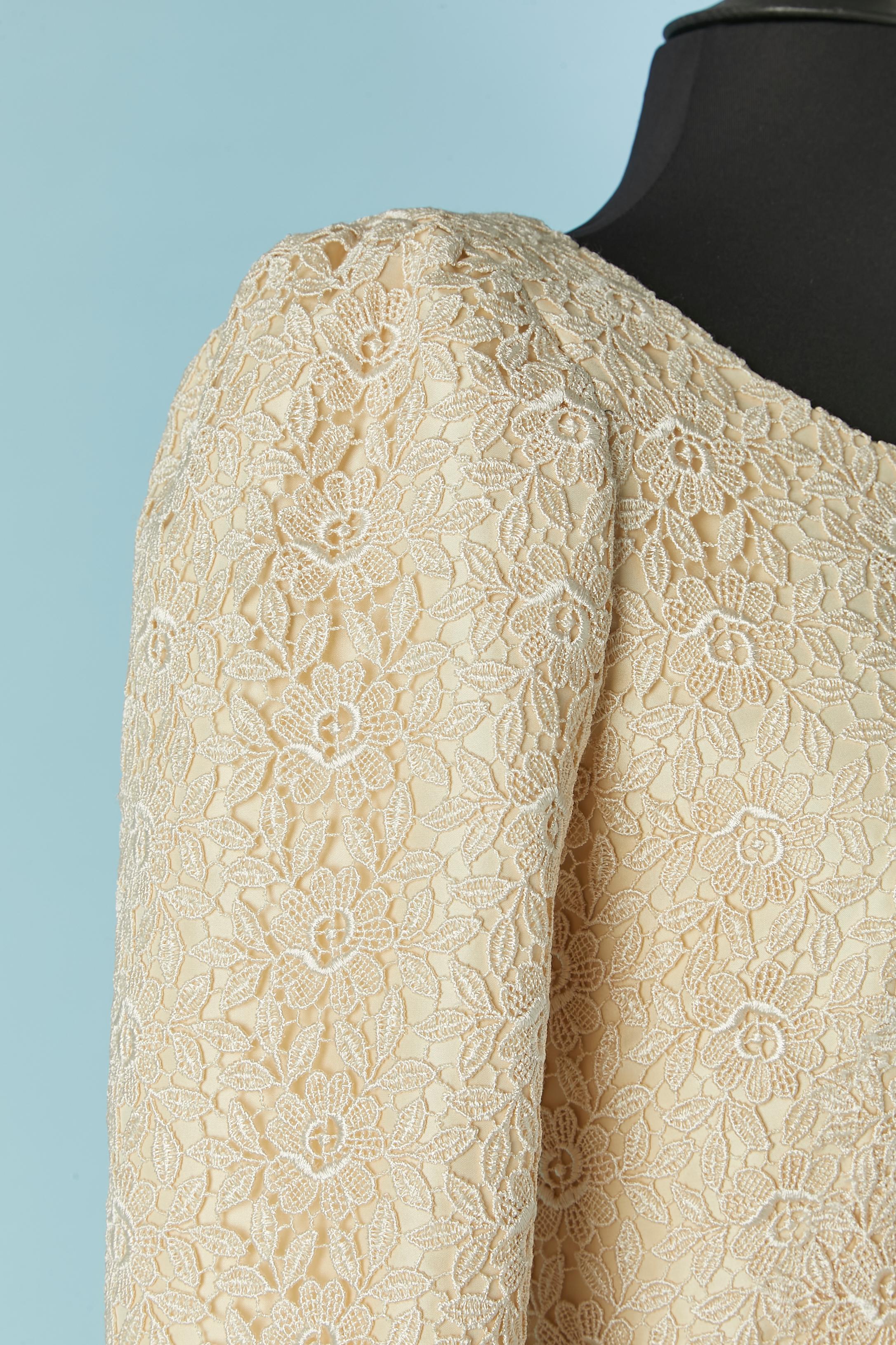 Robe de mariée en soie et dentelle guipure Off-White DANIEL  ROLAND Excellent état - En vente à Saint-Ouen-Sur-Seine, FR