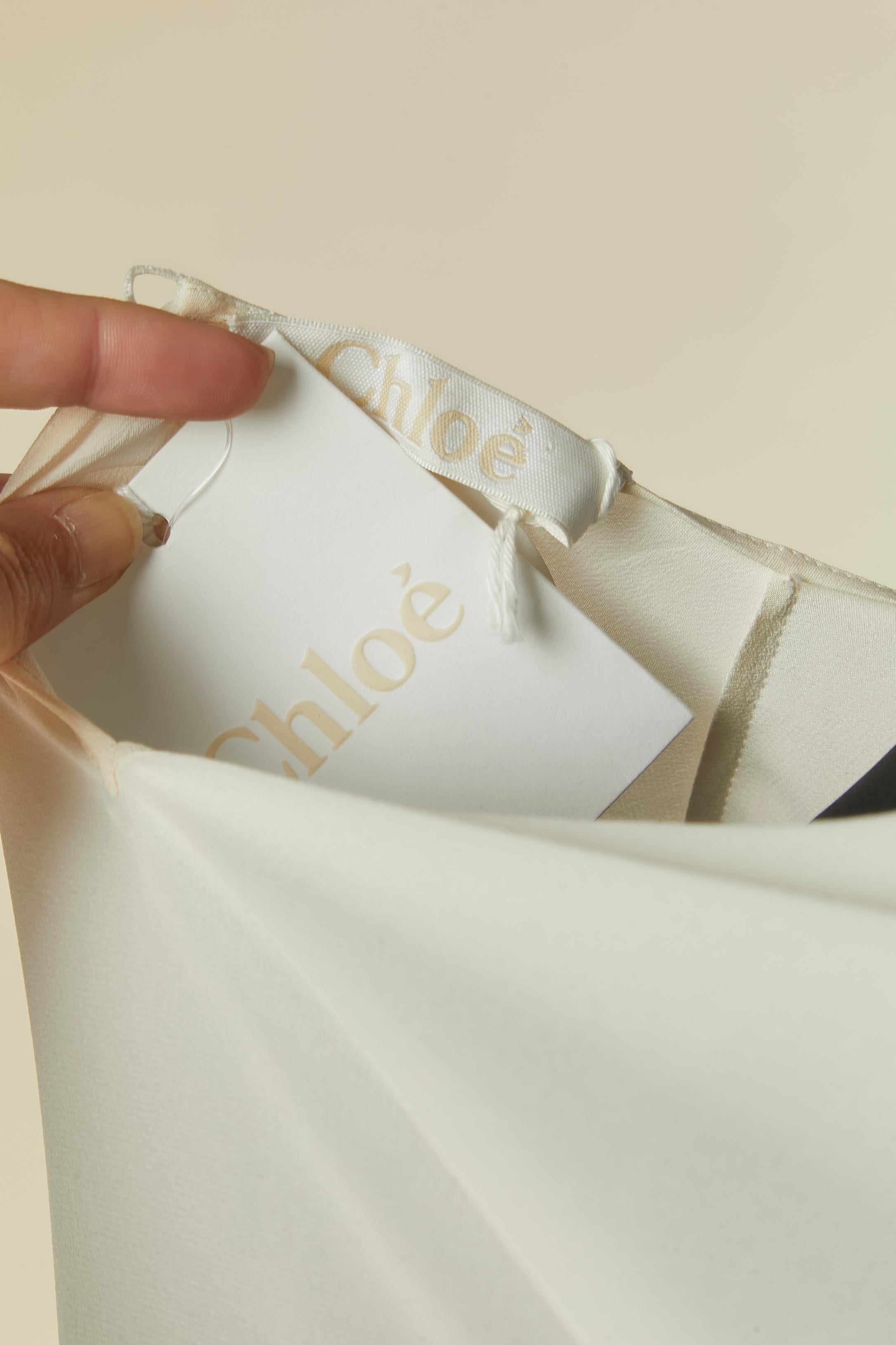 Camicetta di seta bianca &New Chloé Nuova con cartellino in vendita 2