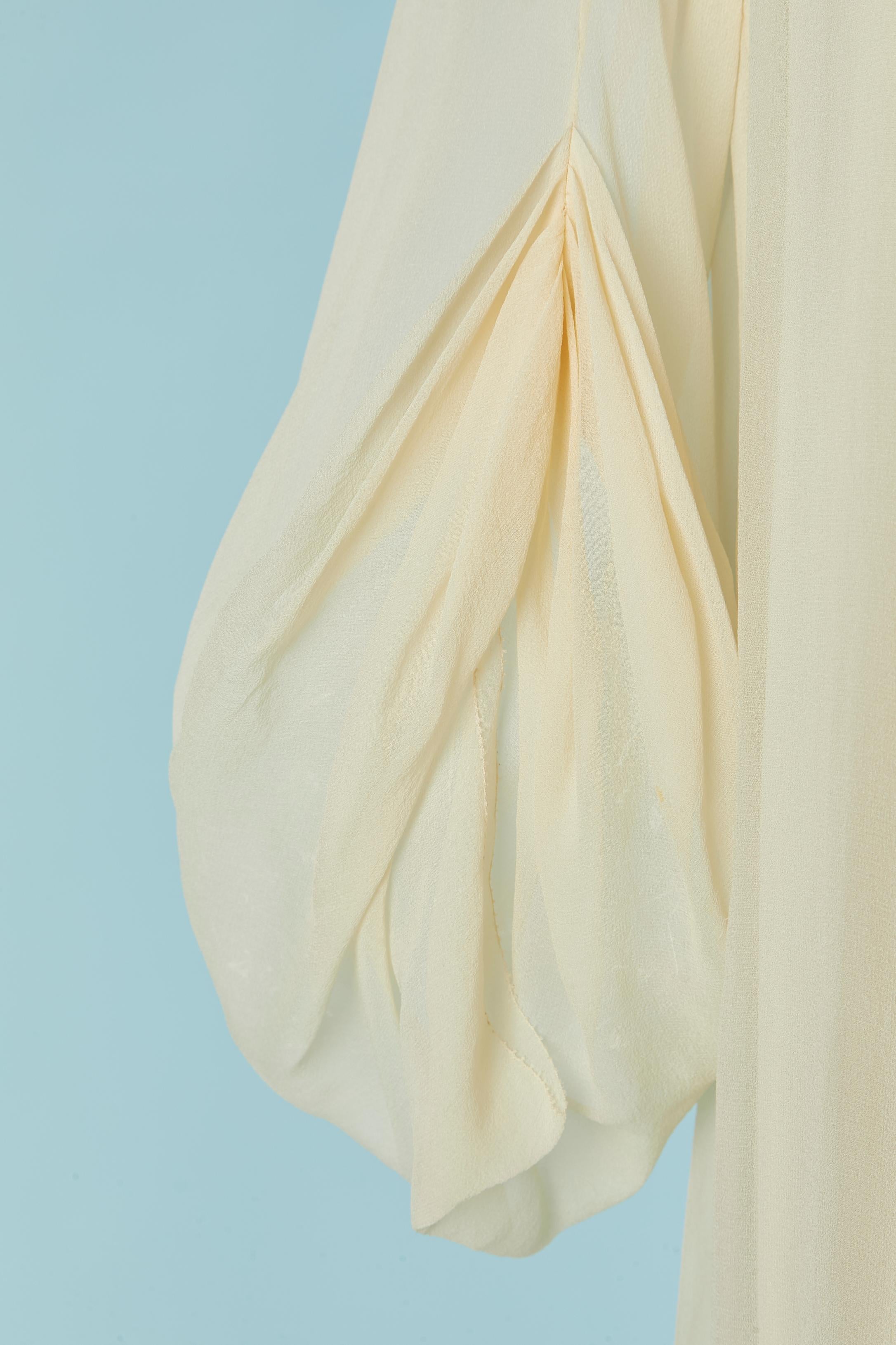 Beige Off-white silk chiffon dress DIANE Von FURSTENBERG en vente