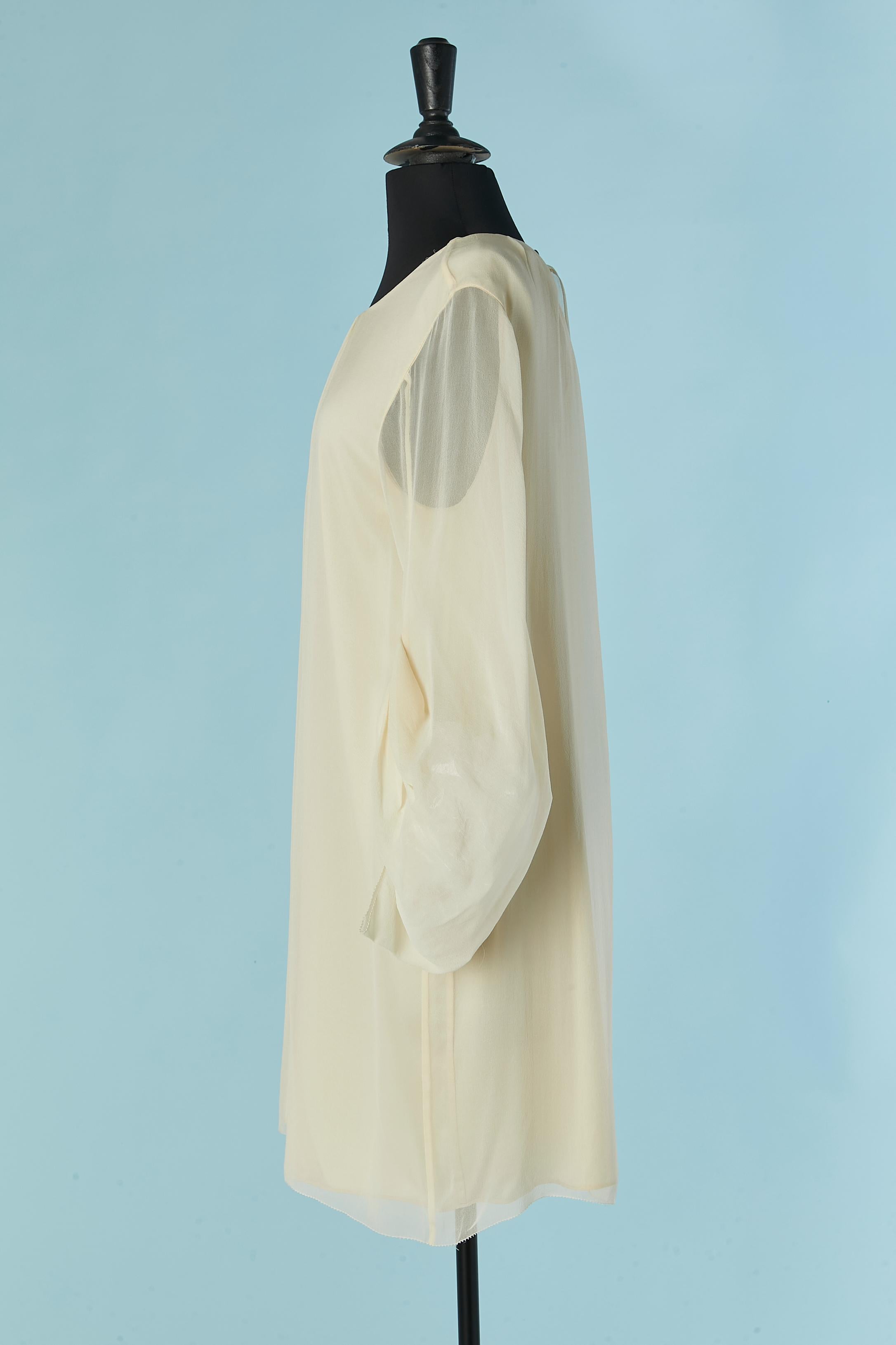 Off-white silk chiffon dress DIANE Von FURSTENBERG Excellent état - En vente à Saint-Ouen-Sur-Seine, FR