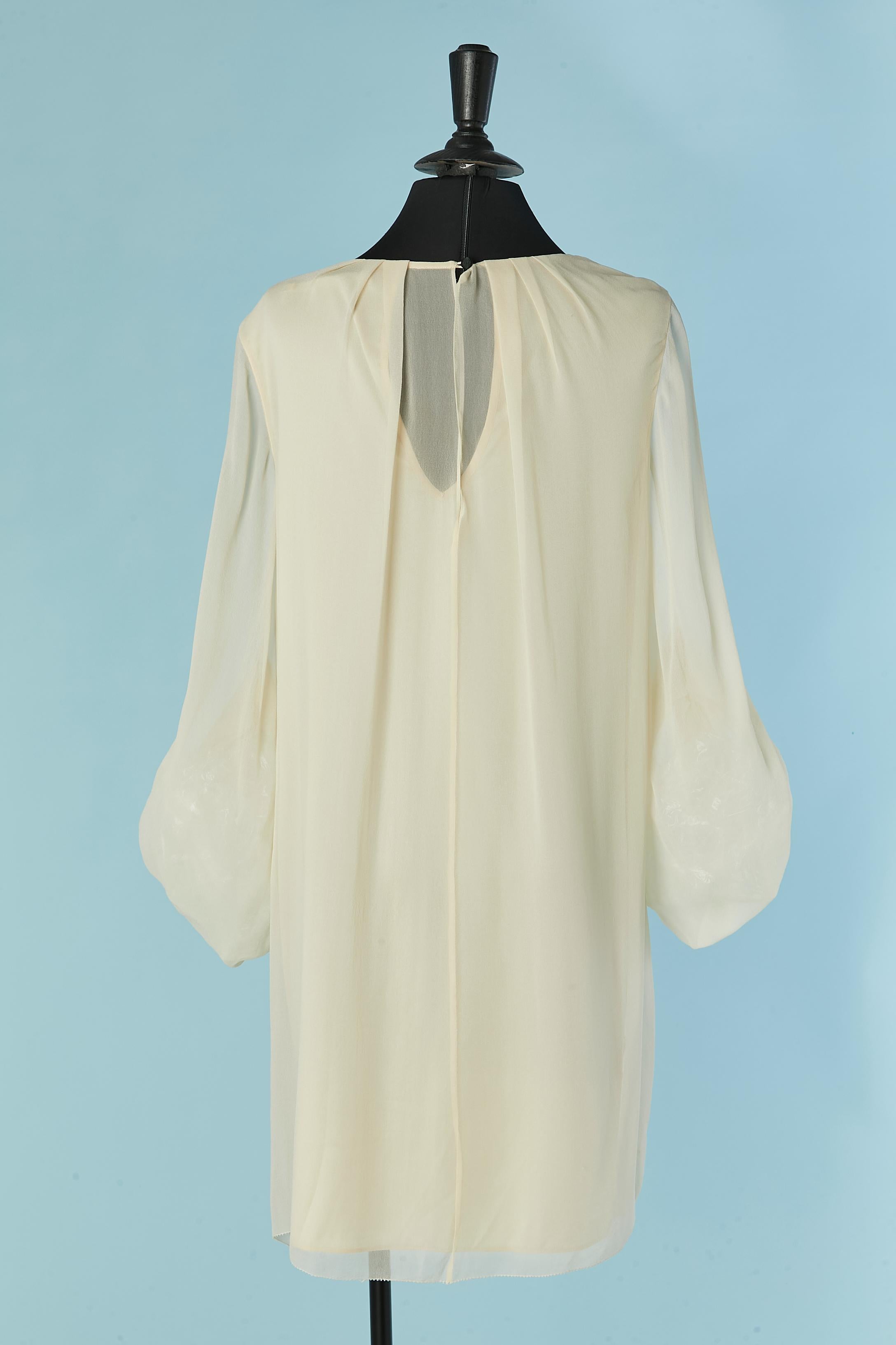 Off-white silk chiffon dress DIANE Von FURSTENBERG Pour femmes en vente