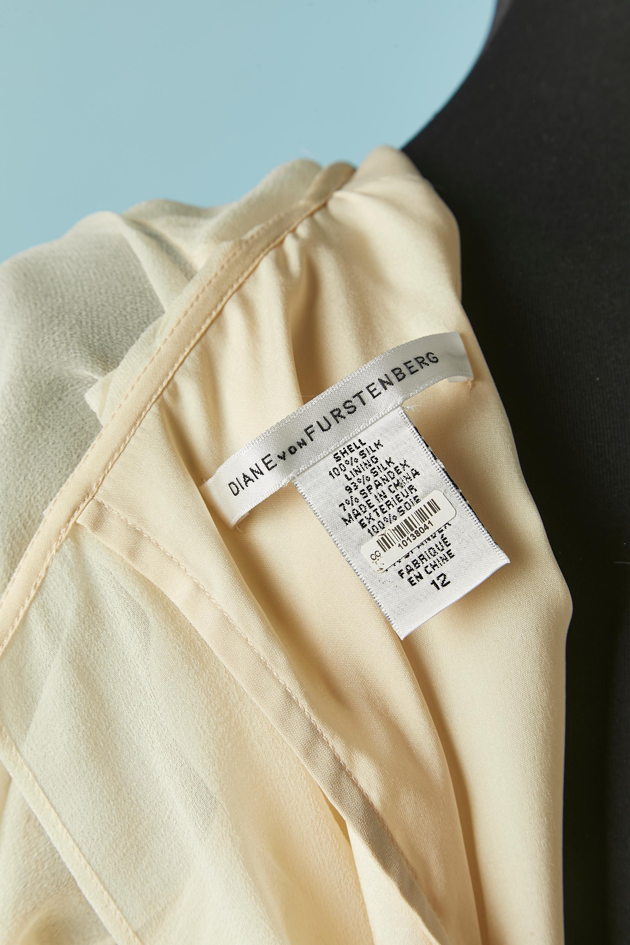 Off-white silk chiffon dress DIANE Von FURSTENBERG en vente 1
