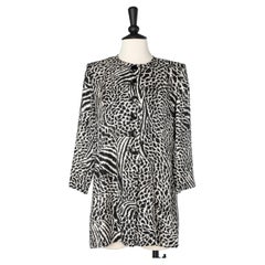 Weißes Seidenjacquard-Hemd mit Tiermuster von Yves Saint Laurent Variation