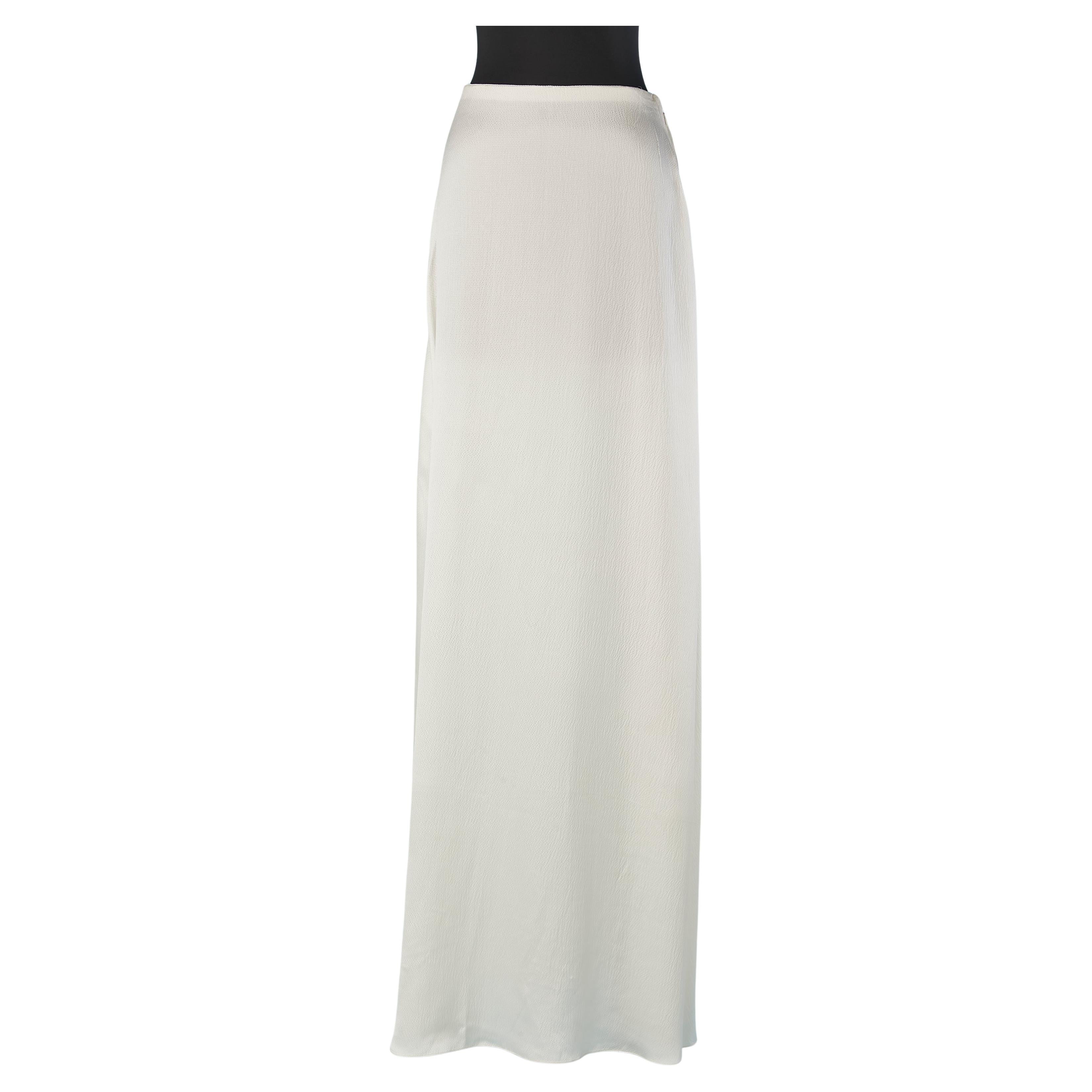 Off-white silk long skirt CHRISTIAN DIOR
