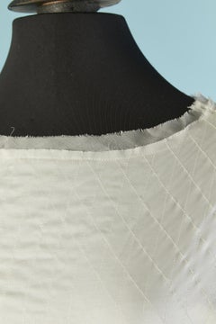 Off white silk topstitched dress with zipped pockets LANVIN by Alber Elbaz