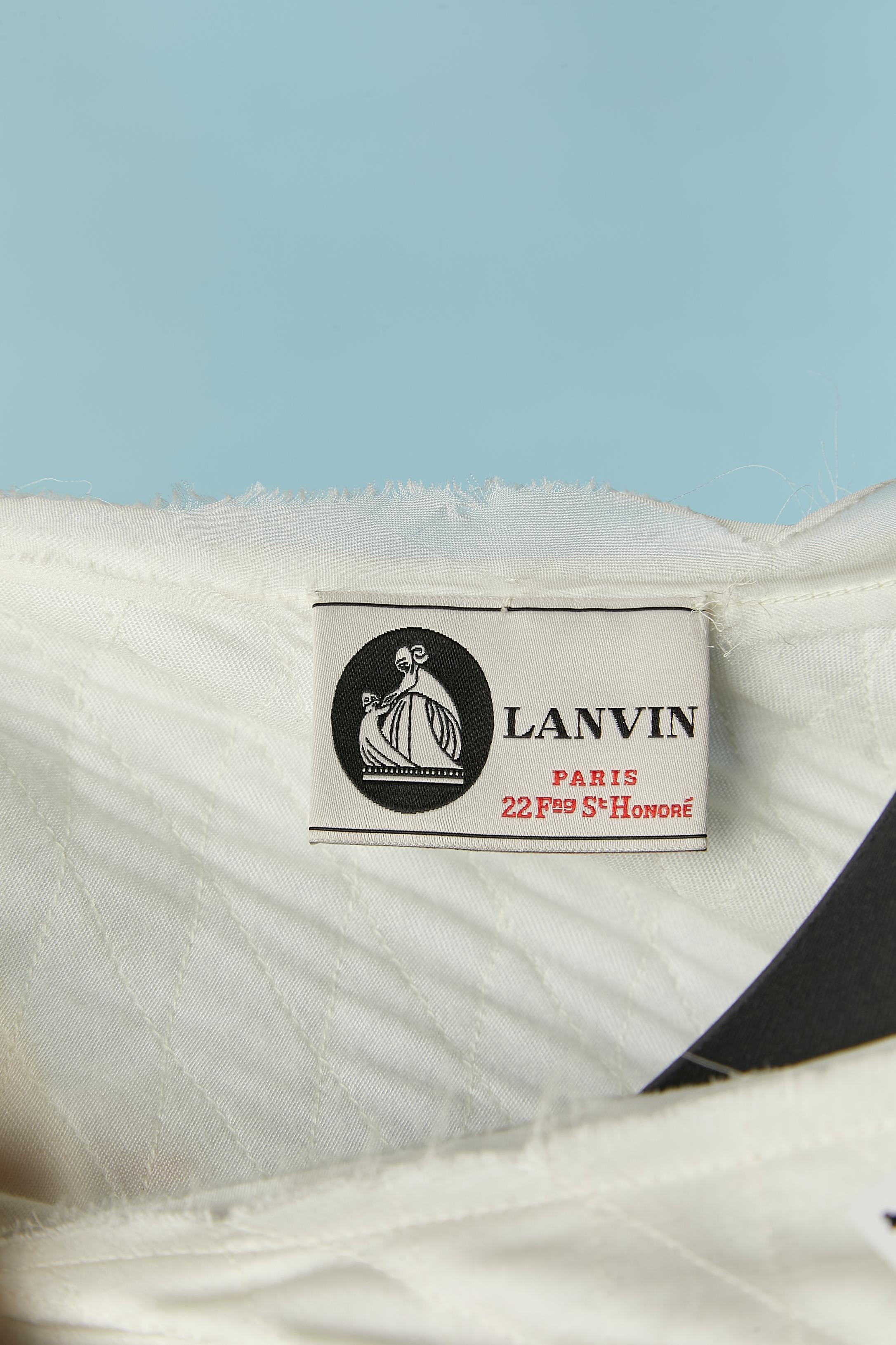 Off White Seide Topstitched Kleid mit Reißverschlusstaschen LANVIN von Alber Elbaz aus Seide im Angebot 3