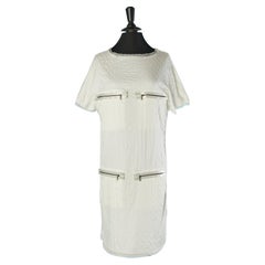 Vestido de seda blanco con bolsillos con cremallera LANVIN by Alber Elbaz