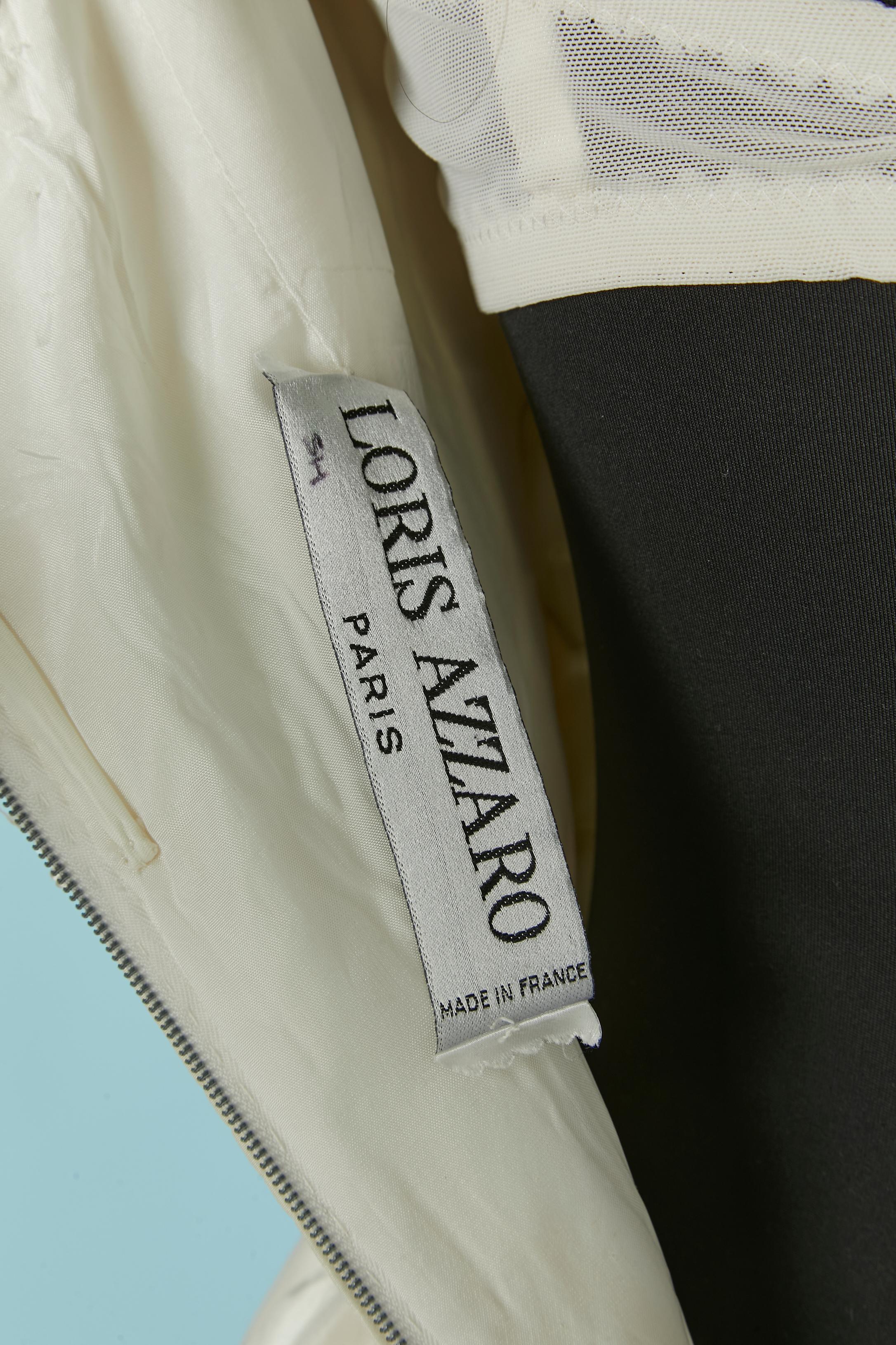 Abito da sposa in seta bianco sporco con perline LORIS AZZARO in vendita 5