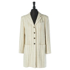 Off-white single breasted coat CHANEL