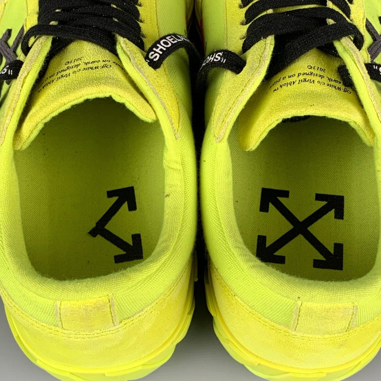 Off-White c/o Virgil Abloh Arrow Low-top Neon Canvas Sneakers in