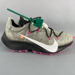 OFF-WHITE Size 13.5 Vapor Street Black Pink Color Block Lace-Up Sneakers