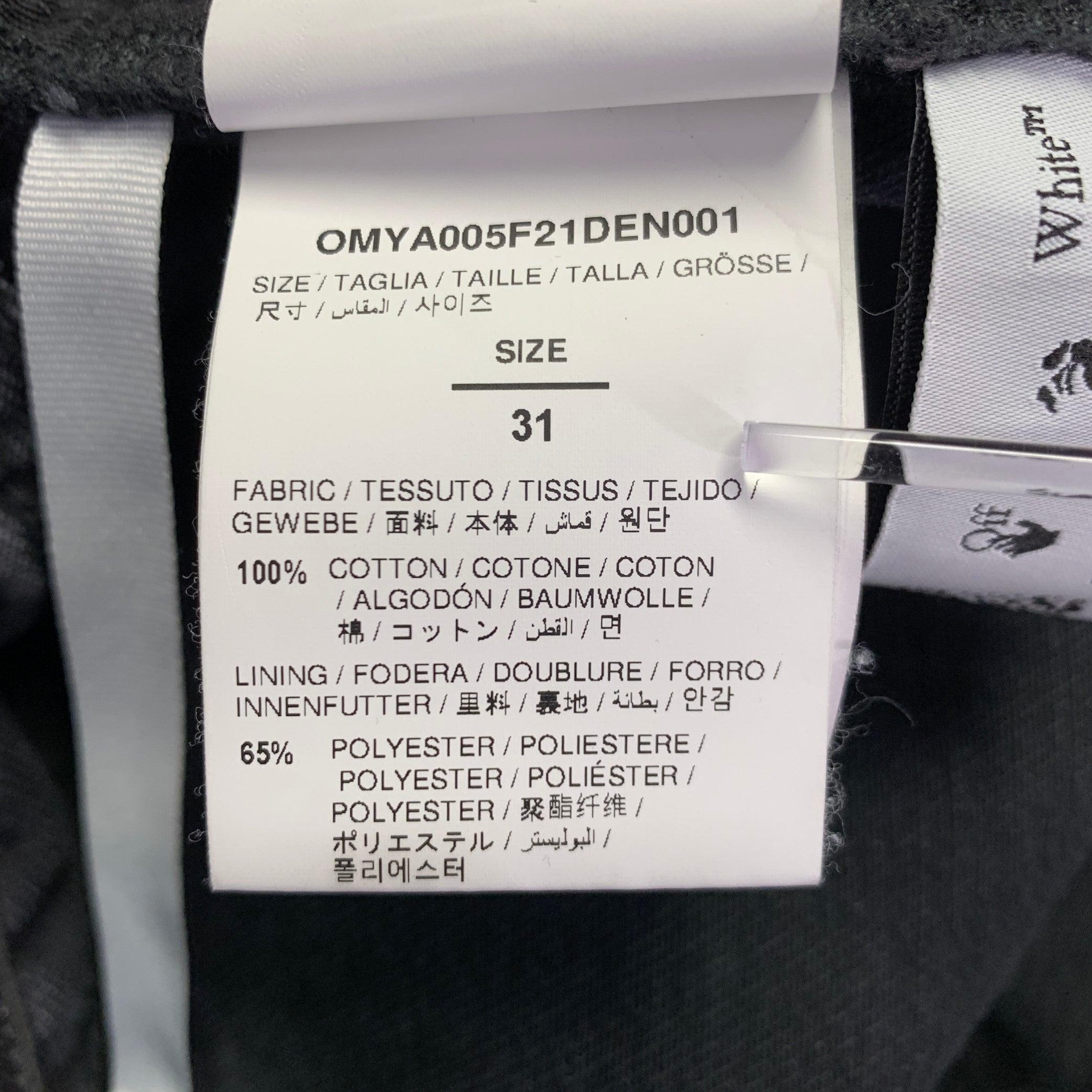 OFF-WHITE Größe 31 Schwarz Gewaschene Baumwolle Elastischer Bund Jeans im Angebot 3