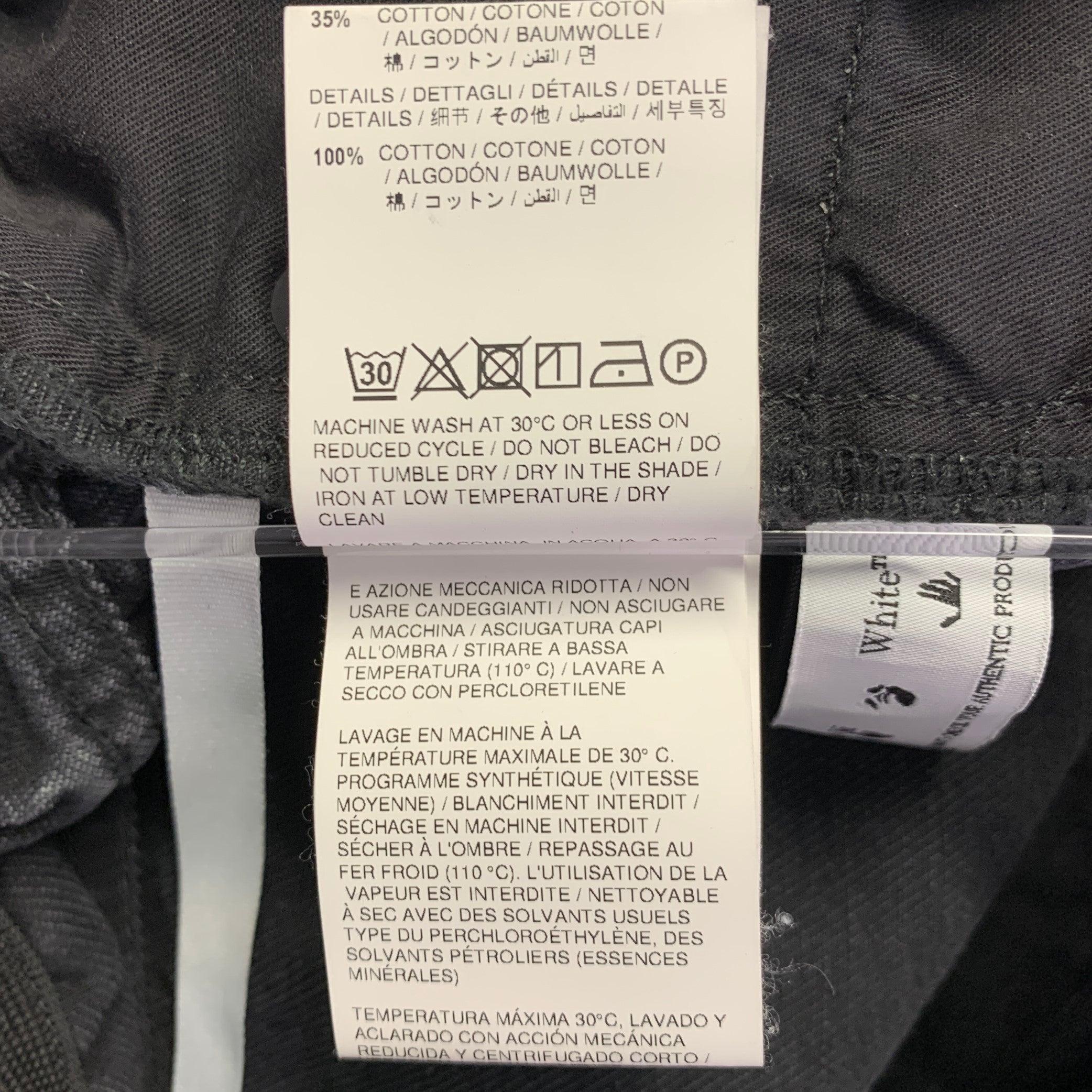 OFF-WHITE Größe 31 Schwarz Gewaschene Baumwolle Elastischer Bund Jeans im Angebot 4