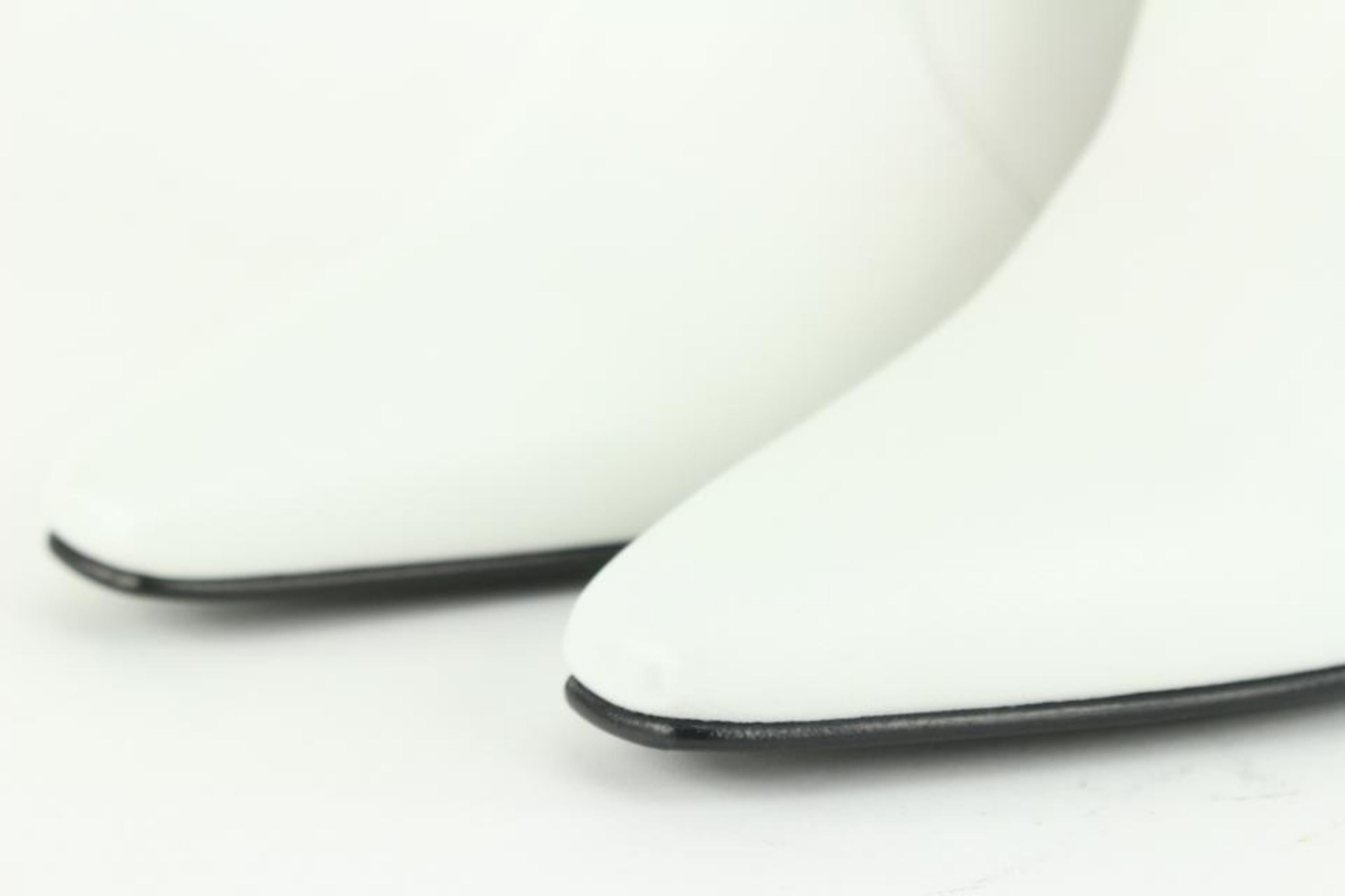 Off-White Size 39 White Leather Ziptie Bootie 106of15 In New Condition For Sale In Dix hills, NY