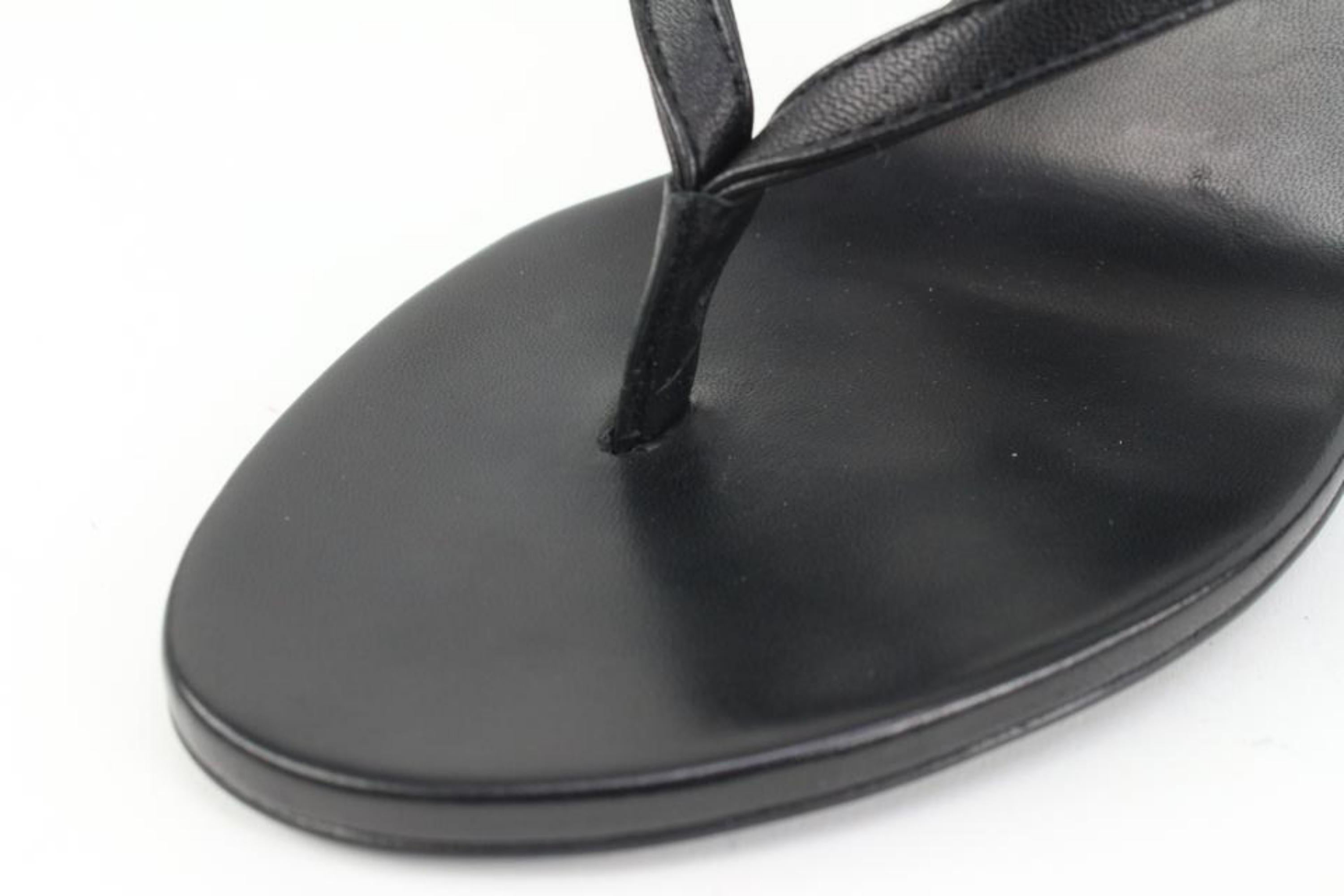 Off-White Size 41 Black Leather Zip Tie Sandal Heels 3of323s For Sale 3