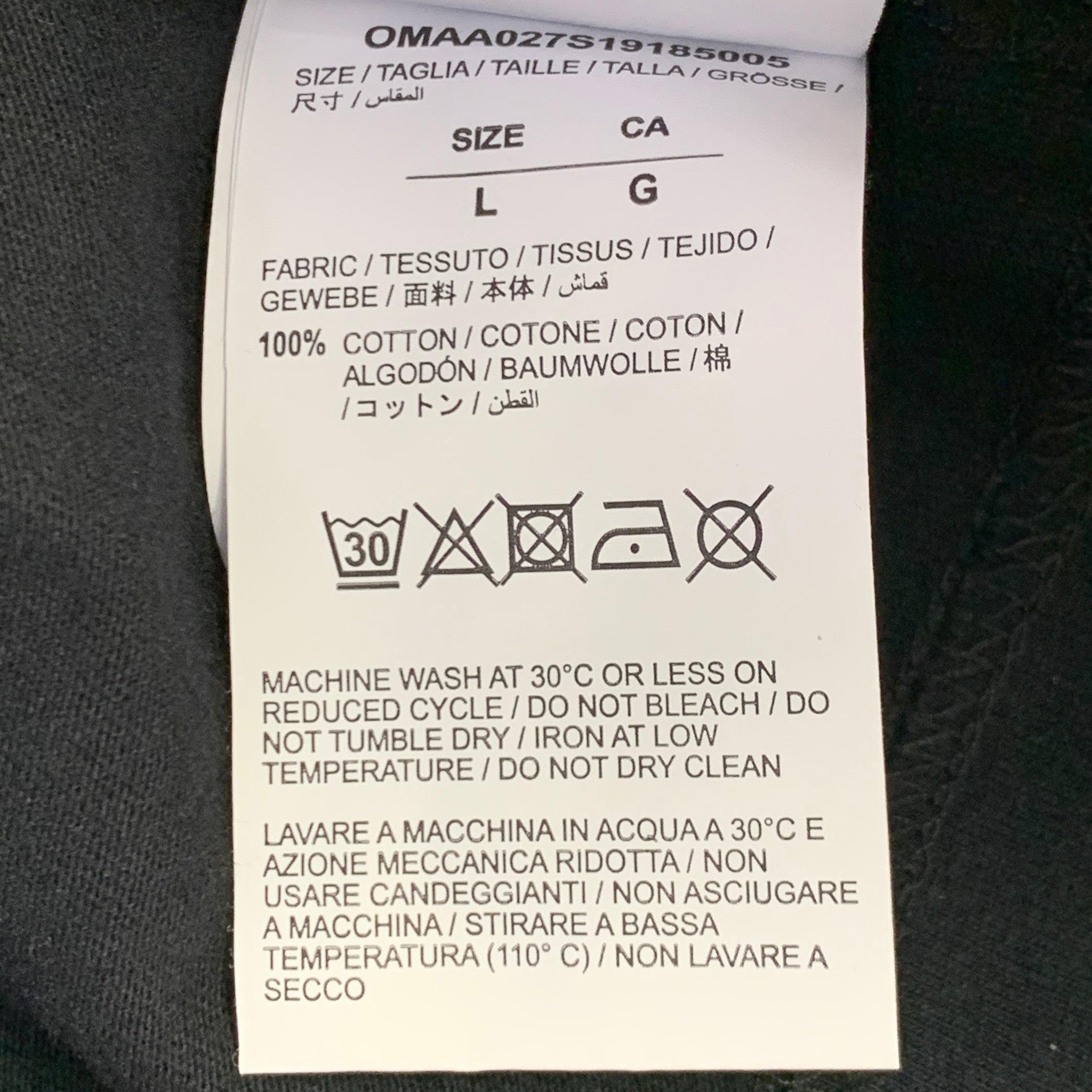 OFF-WHITE Size L Black White Mona Lisa Print Cotton Crew Neck T-shirt For Sale 5