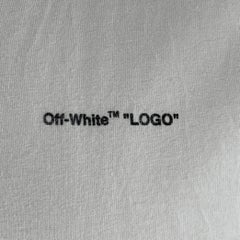 Camiseta OFF-WHITE Talla L Blanco Negro Logotipo Cuello Redondo Algodón