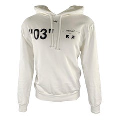 OFF-WHITE Size M Cream Logo Cotton Hoodie Sweatshirt
