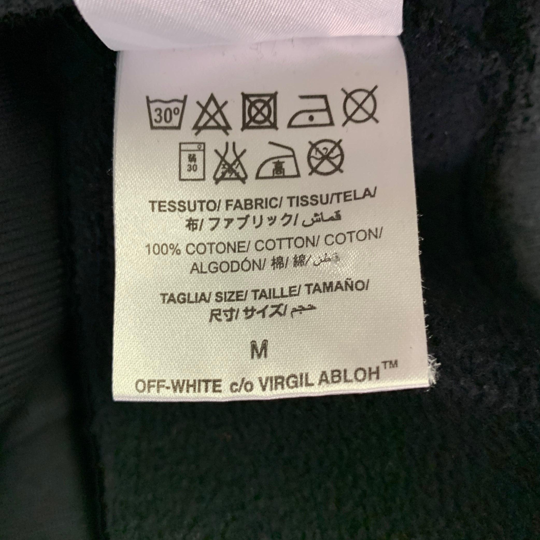 OFF-WHITE Felpa girocollo in cotone con grafica bianca e nera Downtown taglia M in vendita 2