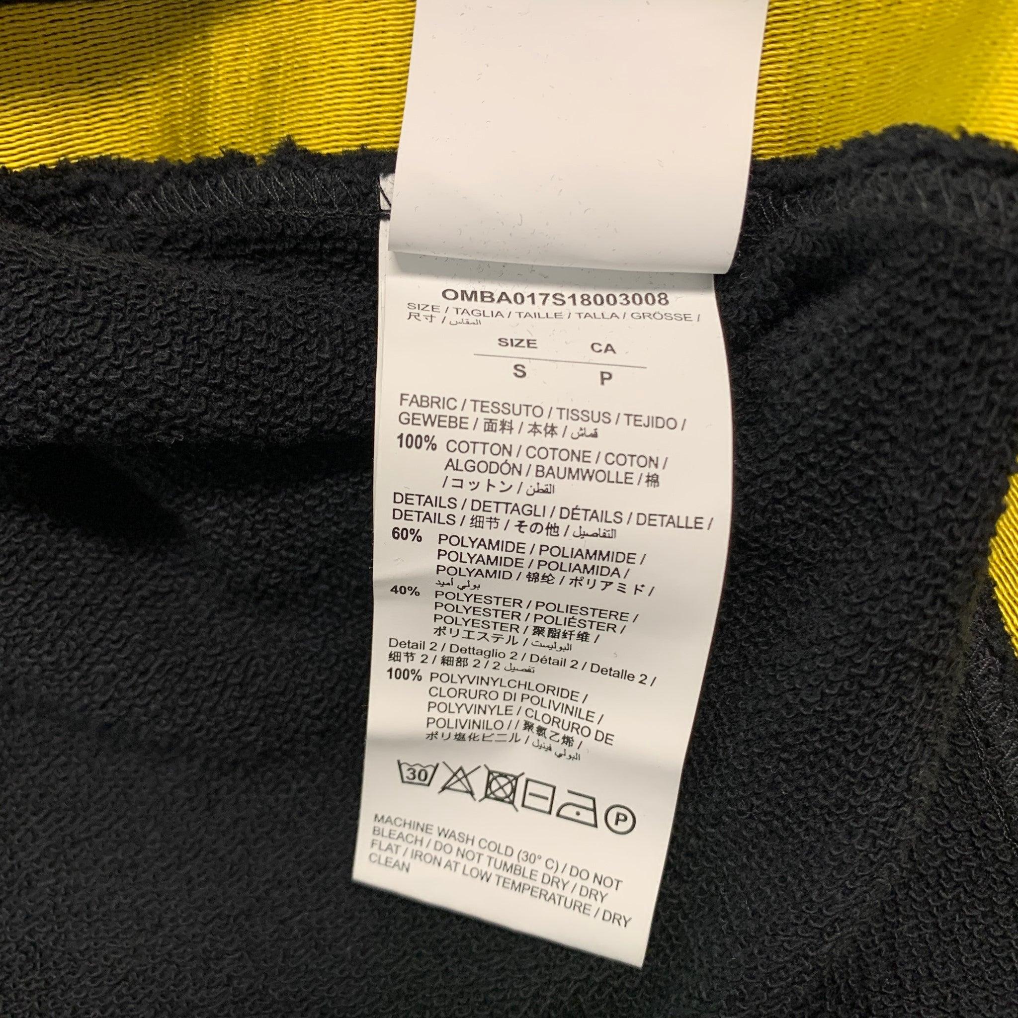 OFF-WHITE Size S Black Yellow Applique Cotton Crew-Neck Sweatshirt For Sale 2